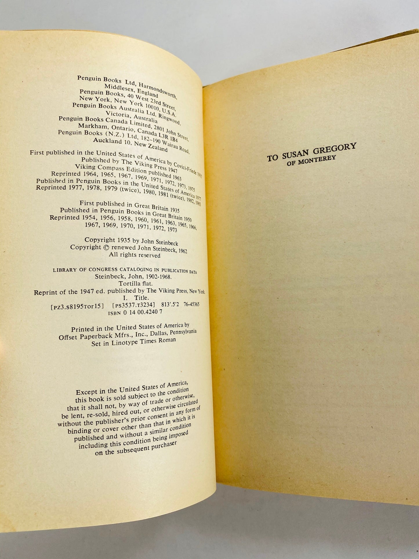 John Steinbeck Of Mice & Men, Cannery Row, Tortilla Flat Vintage paperback book Penguin Bantam. At home reading. Christmas stocking stuffer