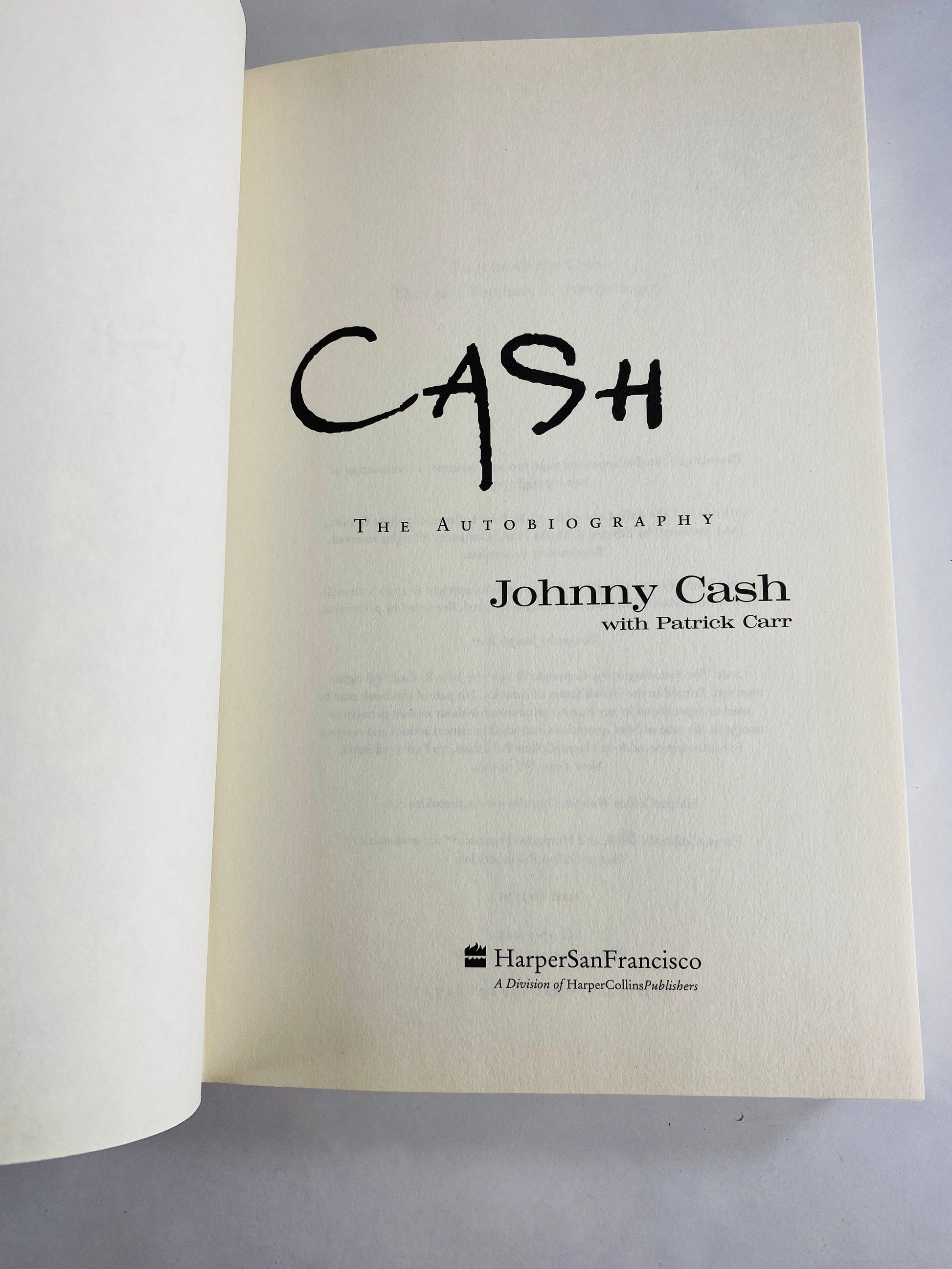 Johnny Cash FIRST EDITION vintage autobiography book with Patrick Carr circa 1997. Fantastic music gift Outlaw Country