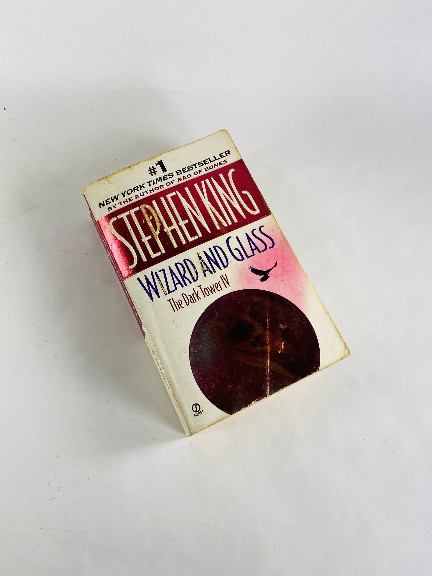 Wizard and Glass Dark Tower IV by Stephen King FIRST PRINTING vintage paperback book circa 1998 Horror goth emo black book decor