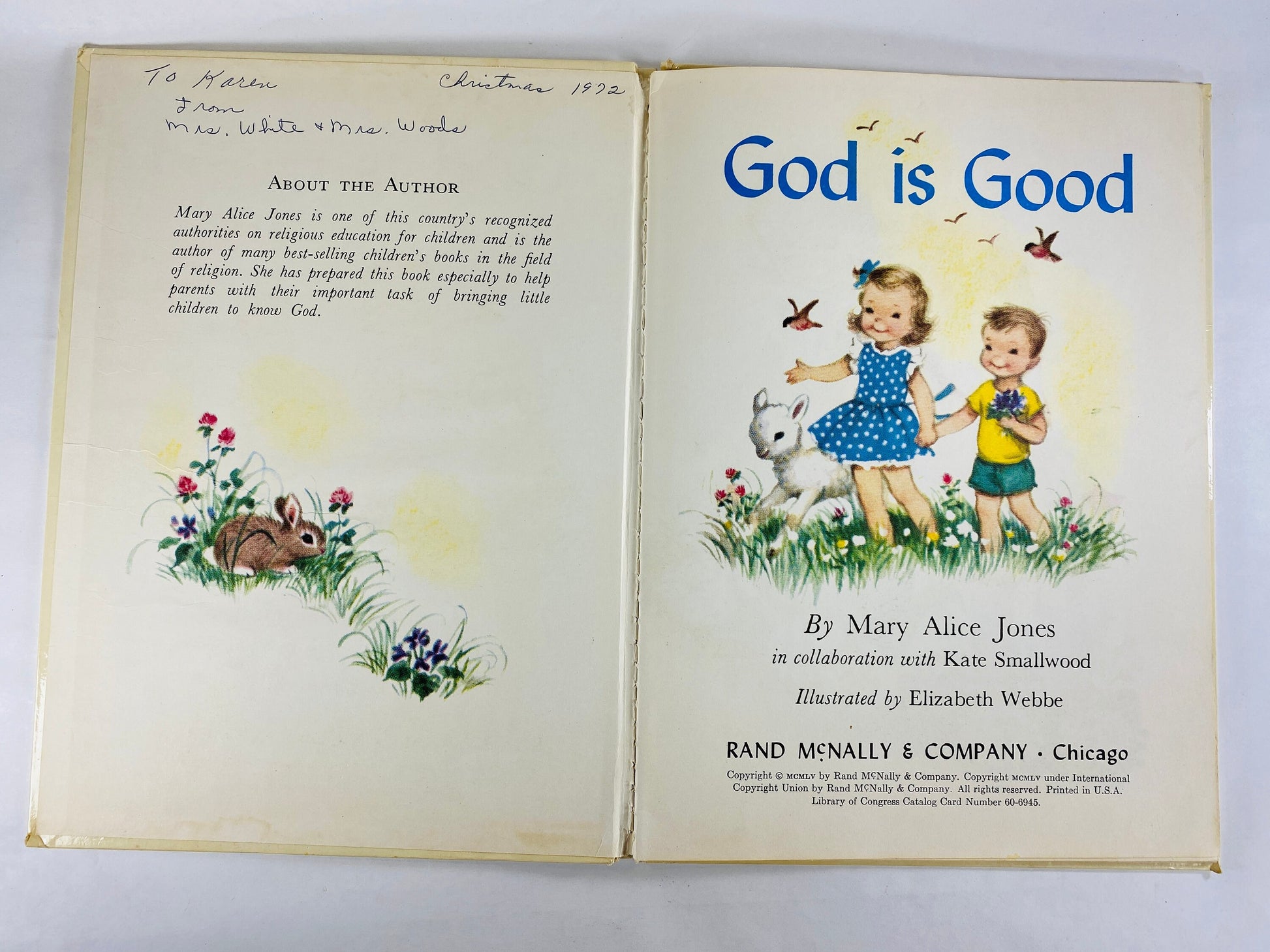 God is Good. Rand McNally vintage children's book circa 1960. Baby shower, newborn nursery. Mary Murray Dorothy Grider Mary Alice Jones