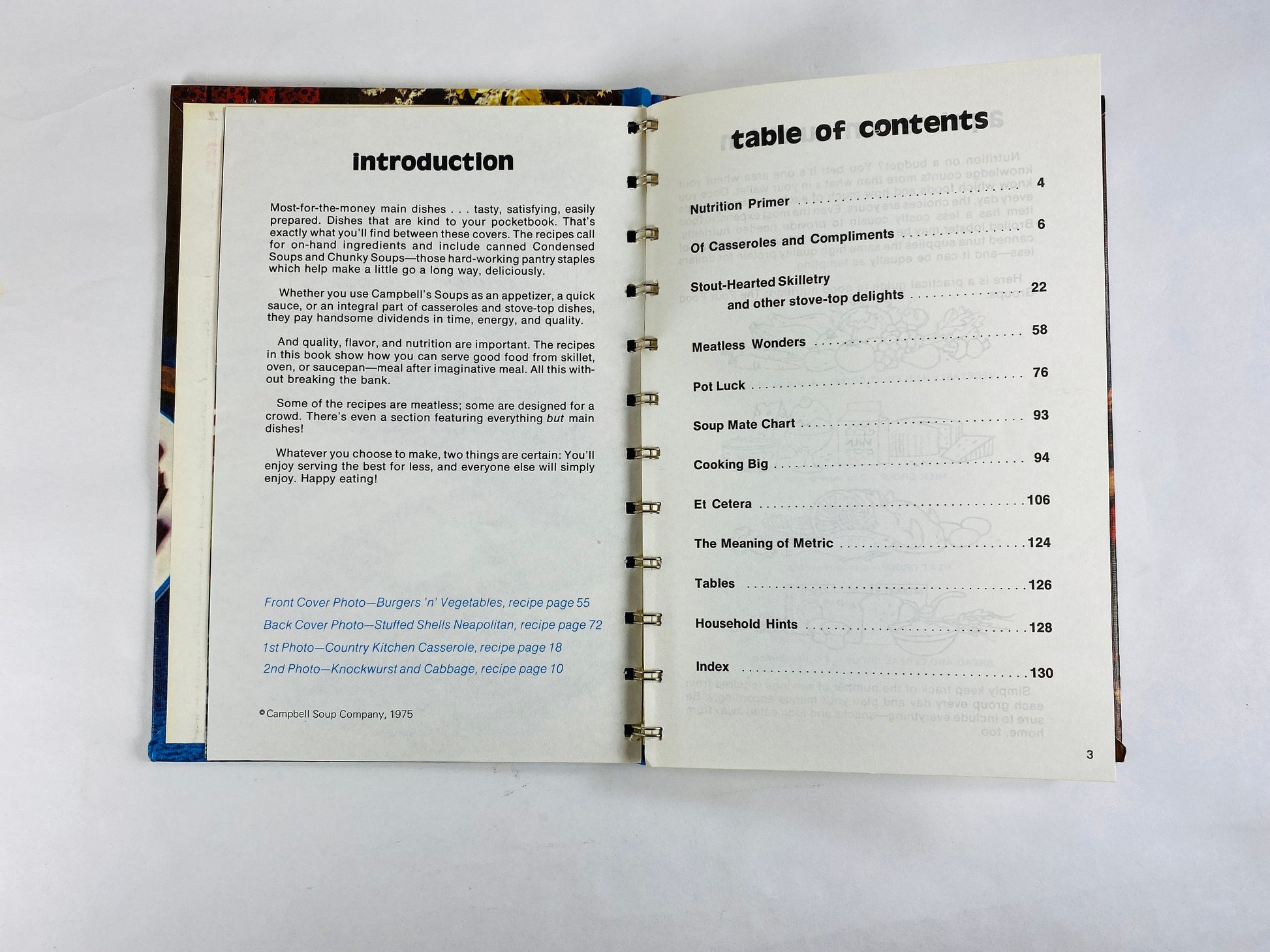 Campbell's Cookbook Most for the Moeny Main Dishes Cooking with Soup. Blue retro cookbook circa 1975 Book lover gift. Andy Warhol