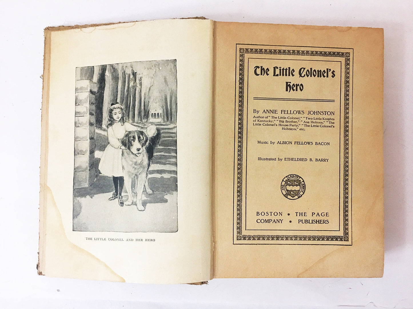 1925 Little Colonels Hero Vintage book by Annie Fellows Johnston. Made into movie with Shirley Temple, Bill Bojangles Robinson Colonel's