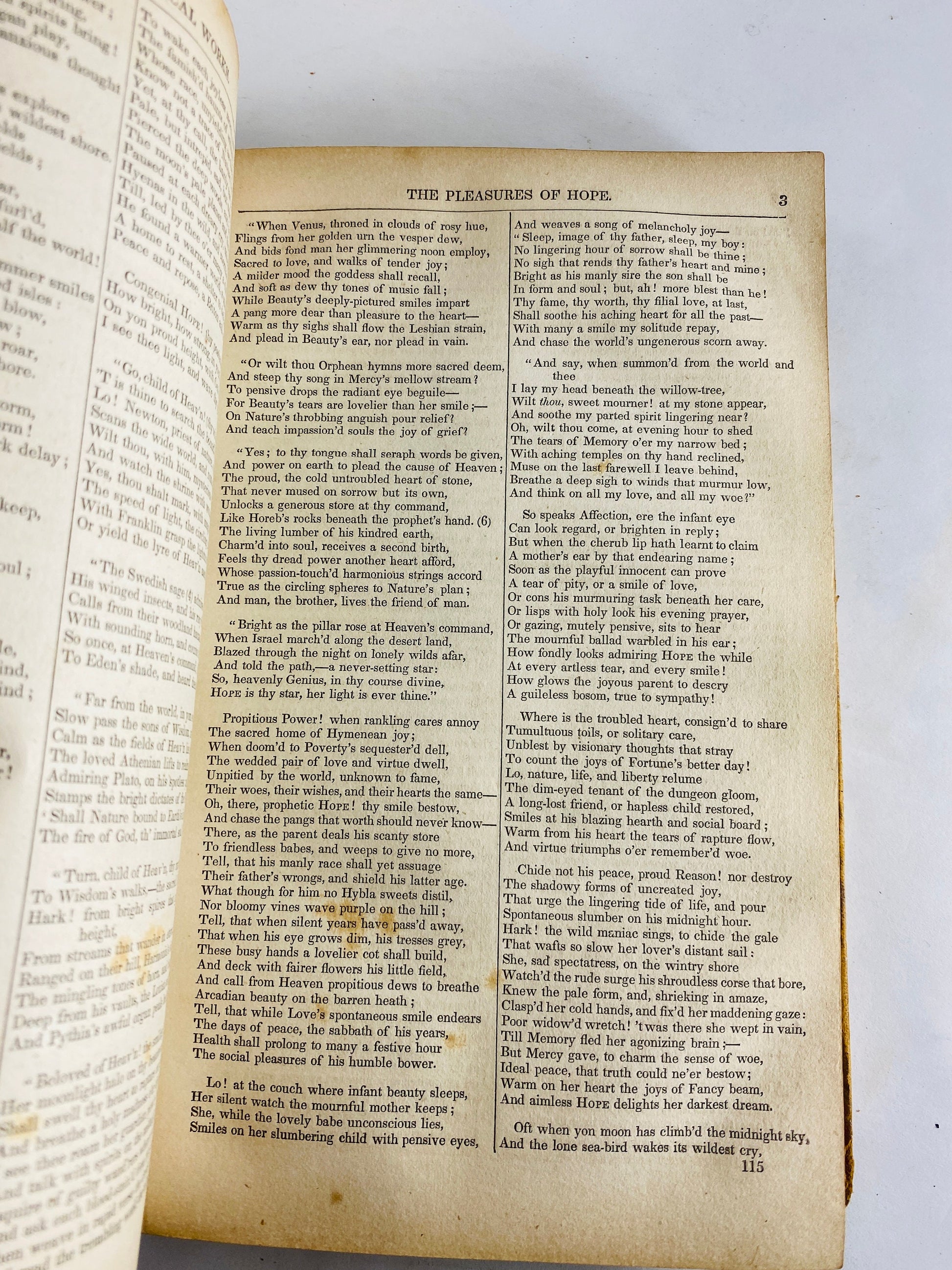 1832 Vintage brown leather poetry book of Samuel Rogers, Thomas Campbell, James Montgomery, Charles Lamb, Henry Kirke-White. Scotland