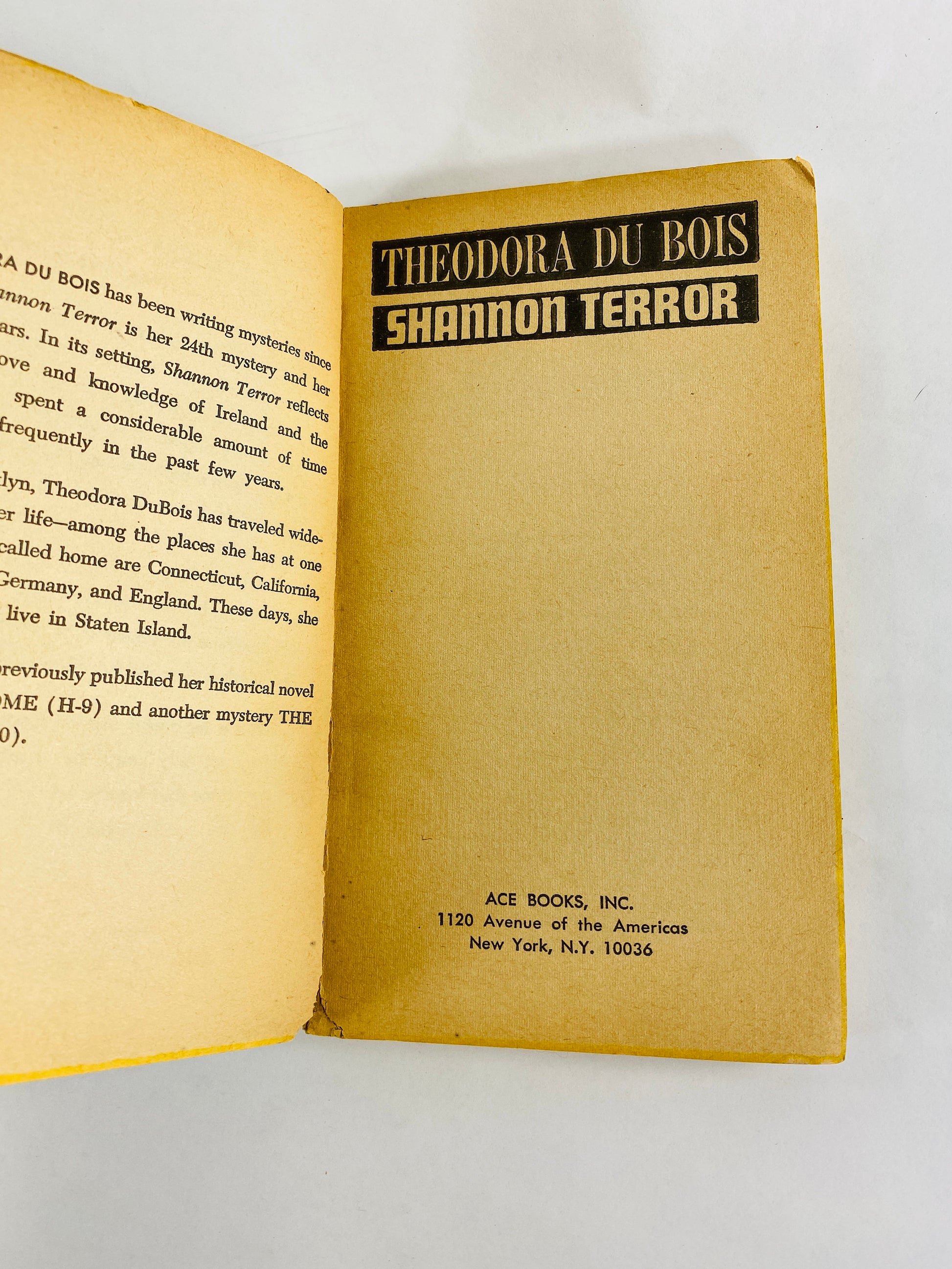 Delirious man with a bullet wound in a remote Irish castle. Shannon Terror by Theodora Du Bois vintage paperback book circa 1964