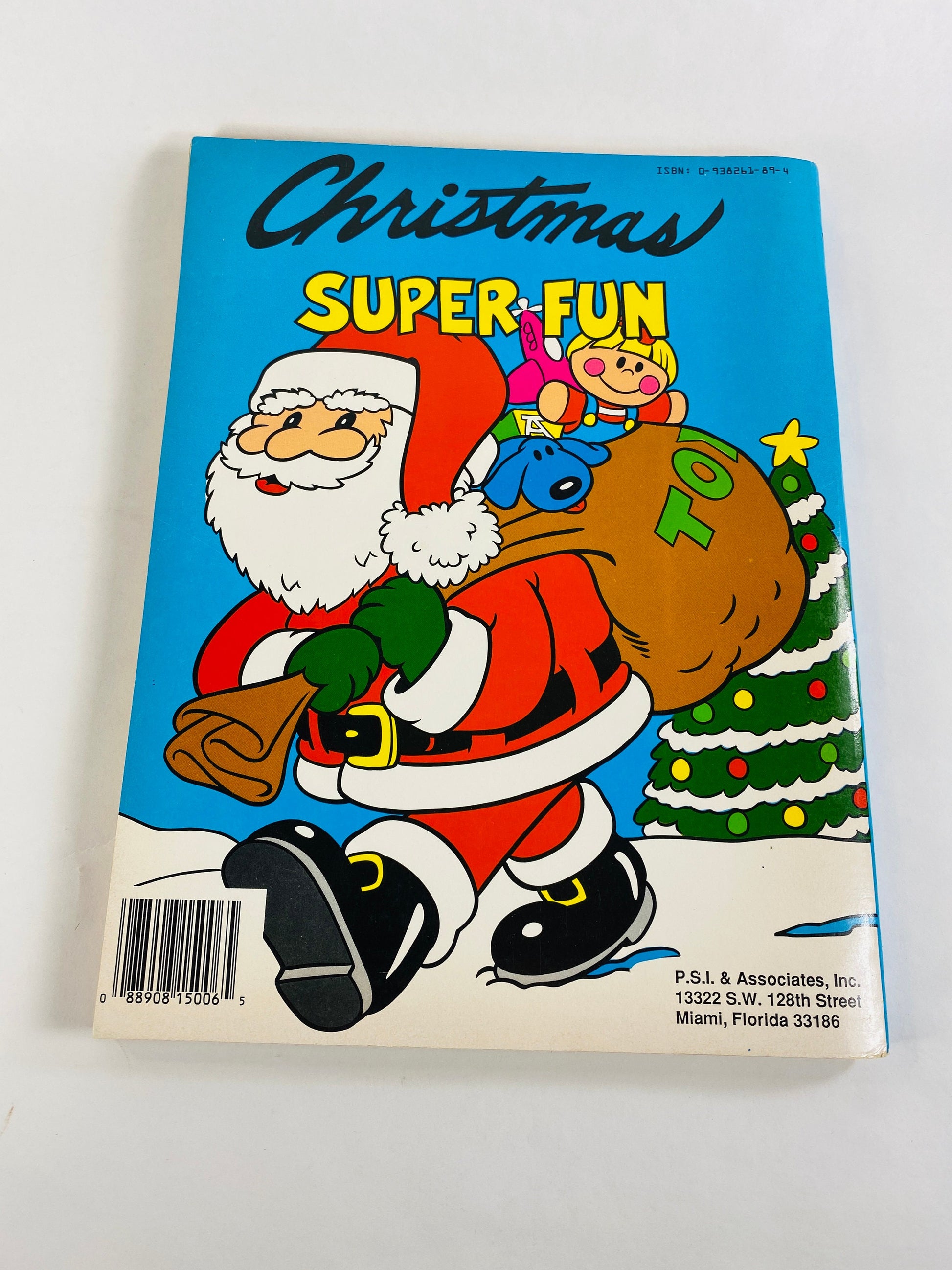 1980s NOS Christmas Super Fun Coloring Book Vintage activity book for children. UNUSED with blank pages circa 1987