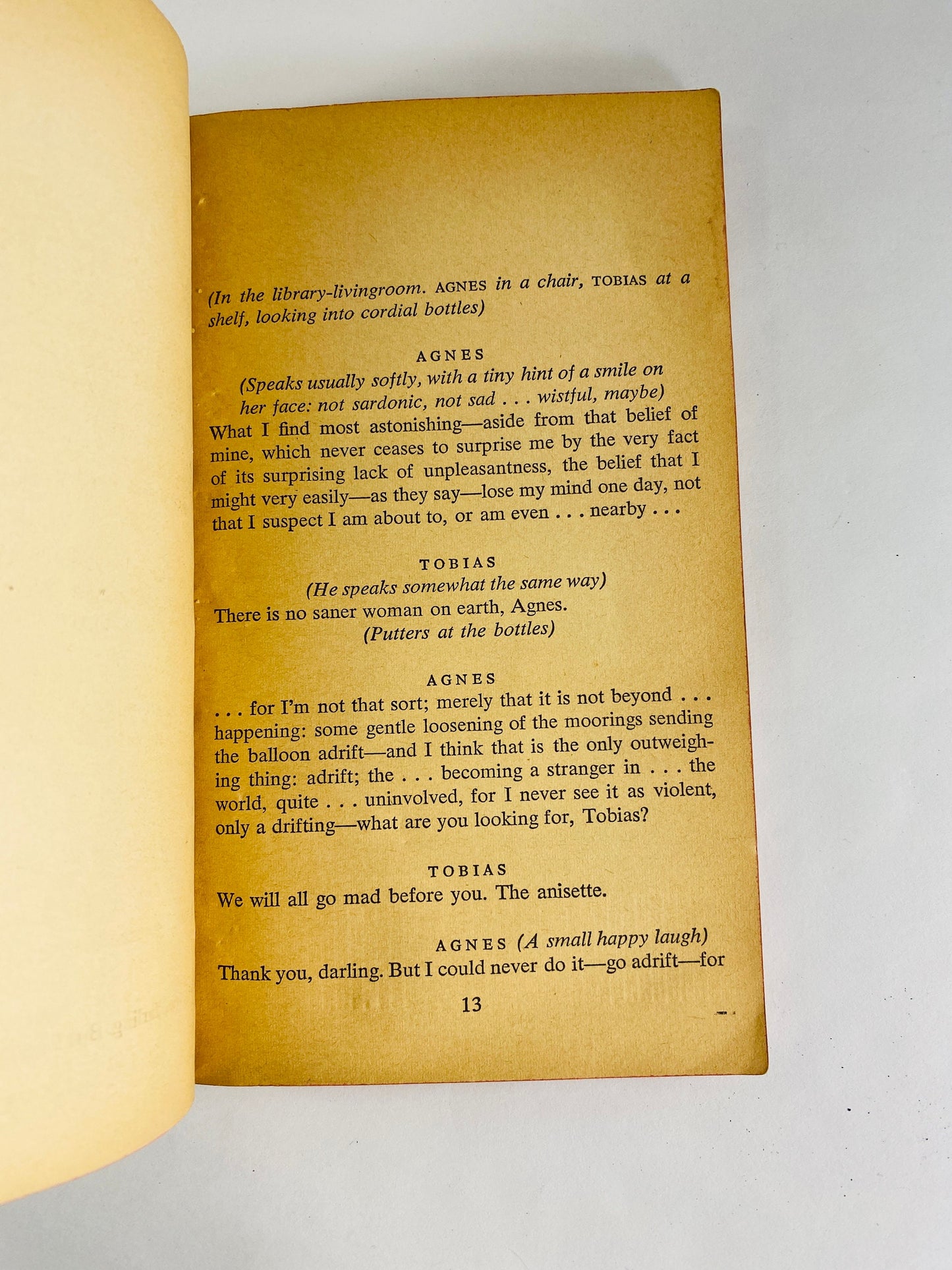 Delicate Balance by Edward Albee Vintage Pocket paperback book circa 1967 dedicated to John Steinbeck. Pulitzer Prize winning play