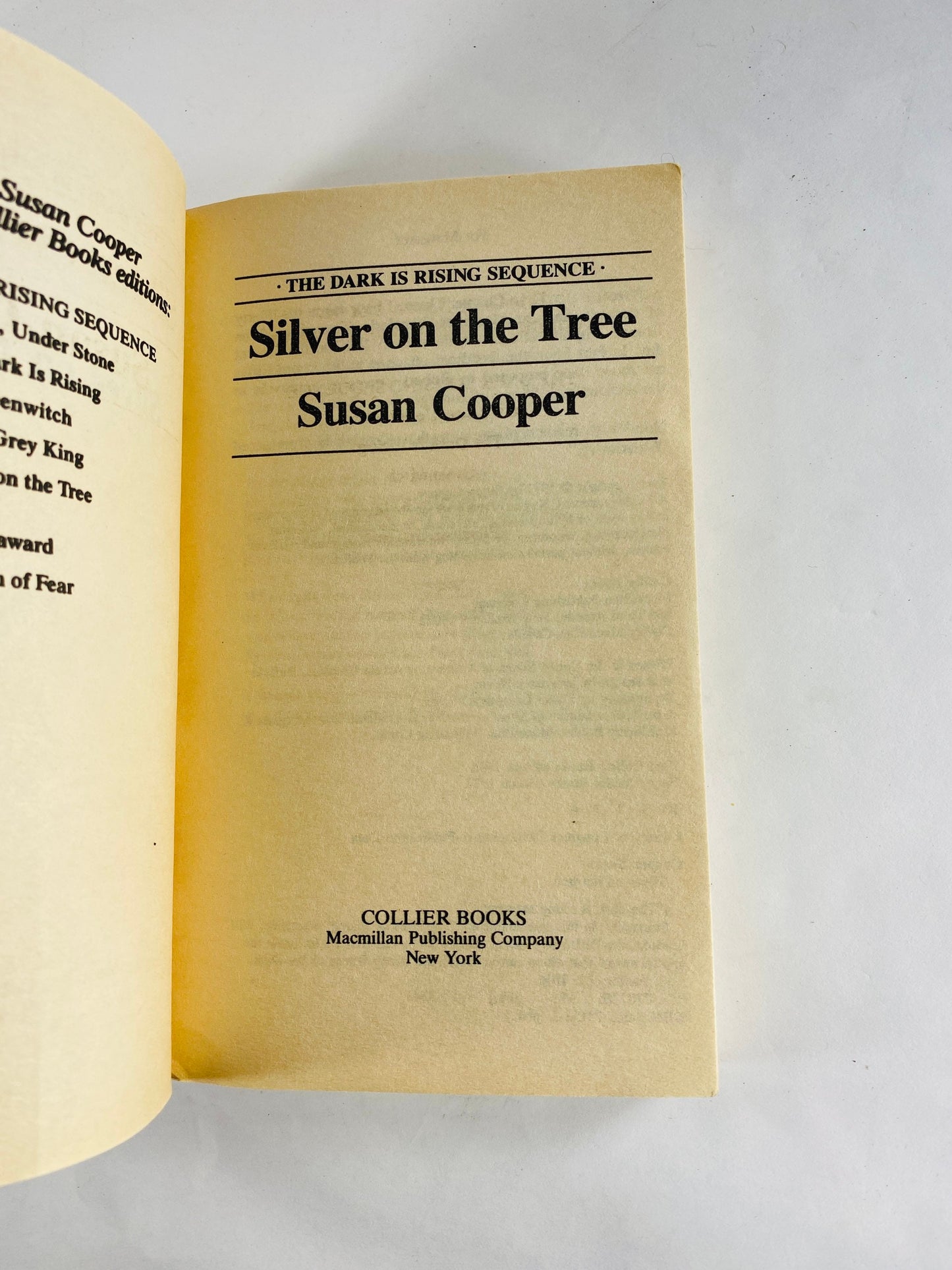 Silver on Tree by Susan Cooper Vintage Fantasy paperback book Newberry Medal. Moral vision of Tolkien and CS Lewis.