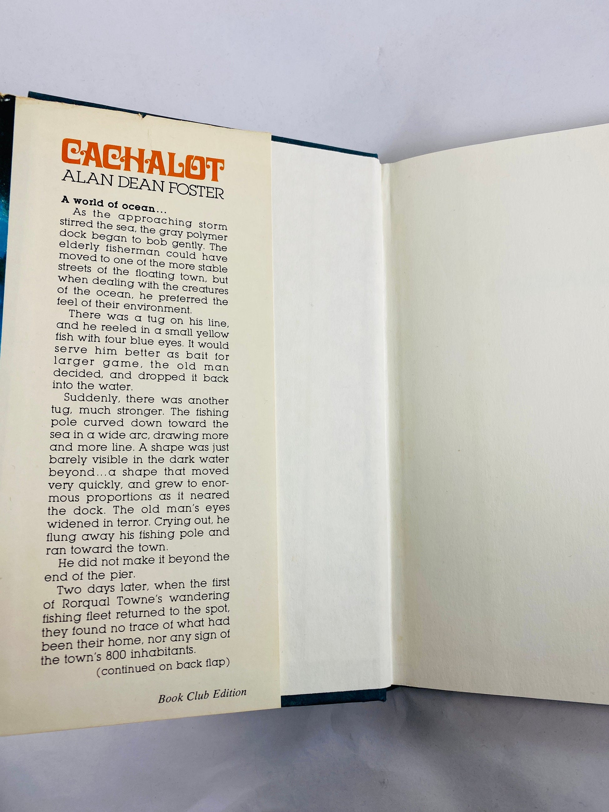 Cachalot vintage book by Alan Dean Foster about an ocean planet for the great sea-creatures hunted near to extinction. 1980 science fiction