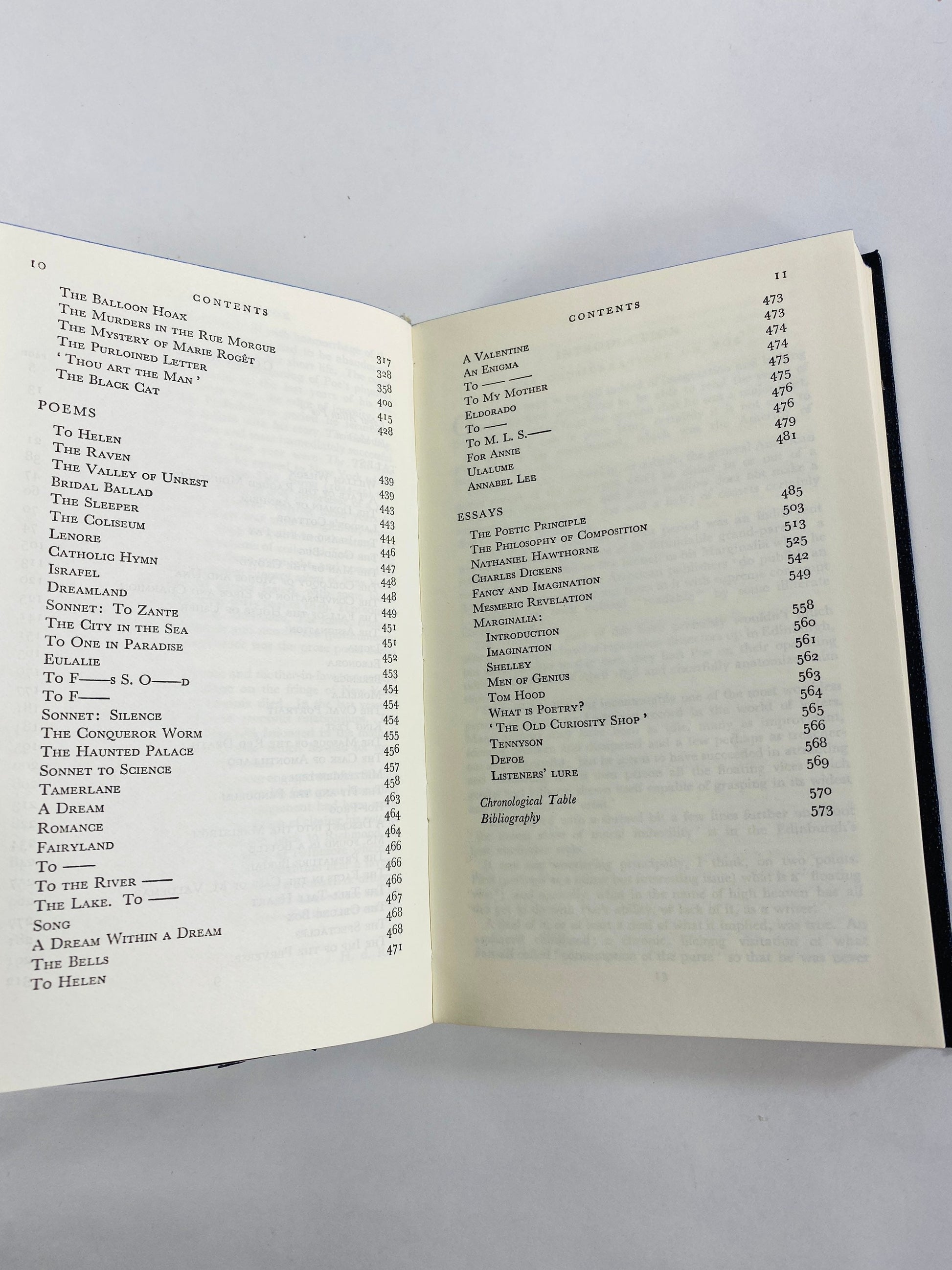 Edgar Allan Poe vintage poetry book Christmas stocking stuffer gift small blue home decor housewarming gift circa 1961