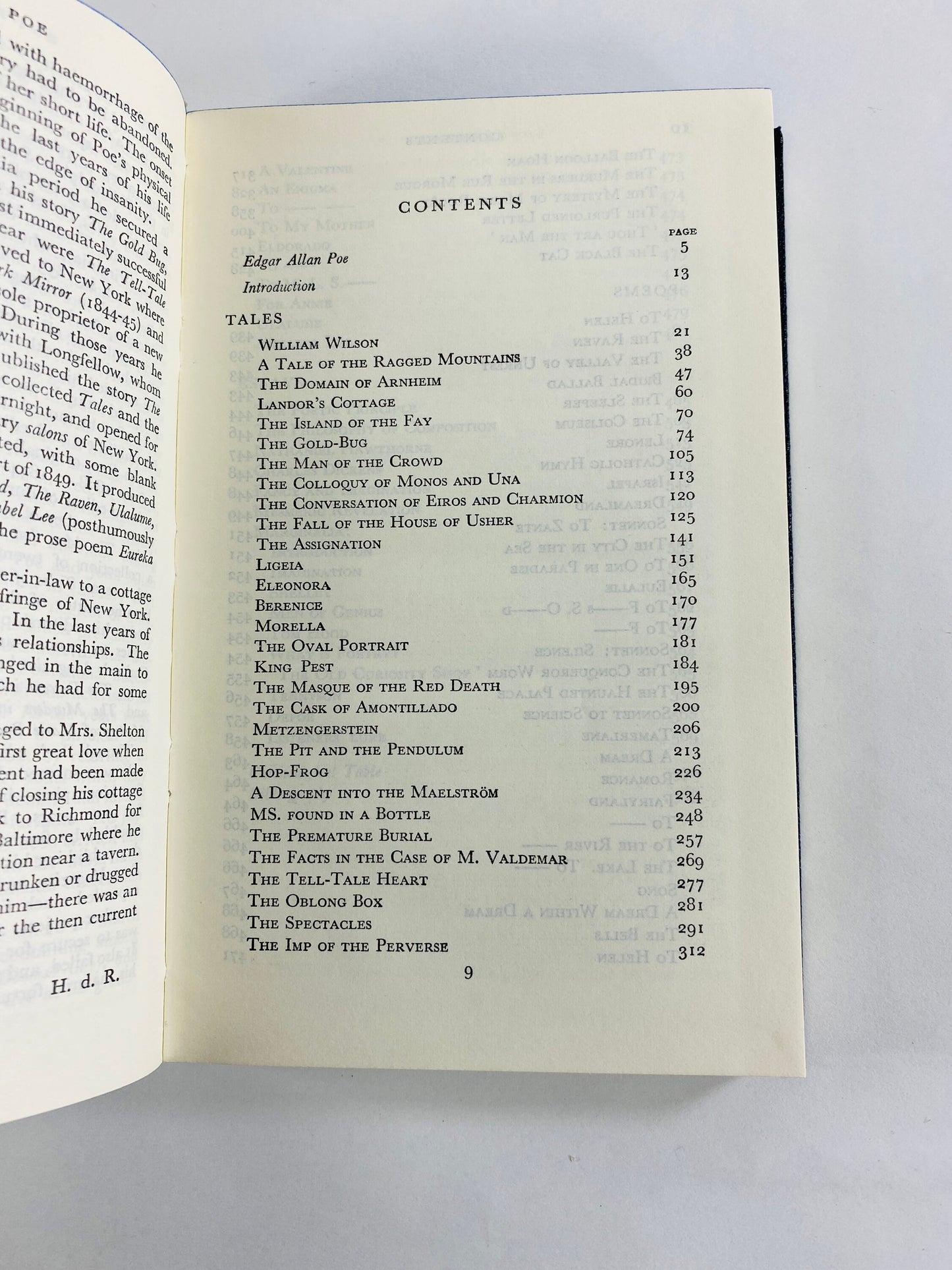 Edgar Allan Poe vintage poetry book Valentine’s Day gift small blue home decor housewarming gift circa 1961
