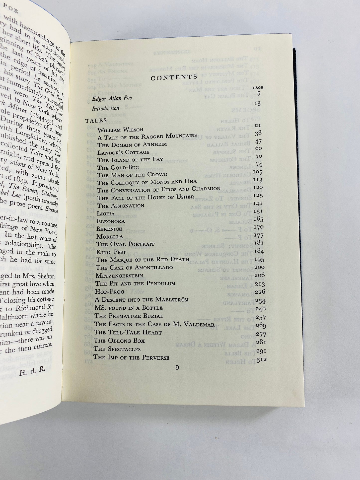 Edgar Allan Poe vintage poetry book Christmas stocking stuffer gift small blue home decor housewarming gift circa 1961