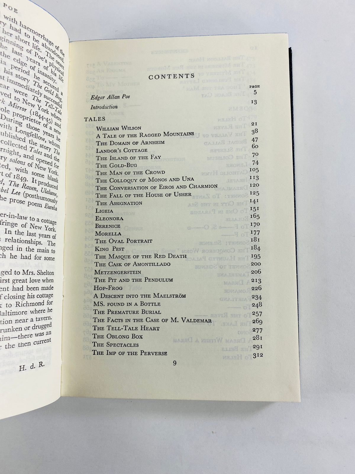 Edgar Allan Poe vintage poetry book Valentine’s Day gift small blue home decor housewarming gift circa 1961