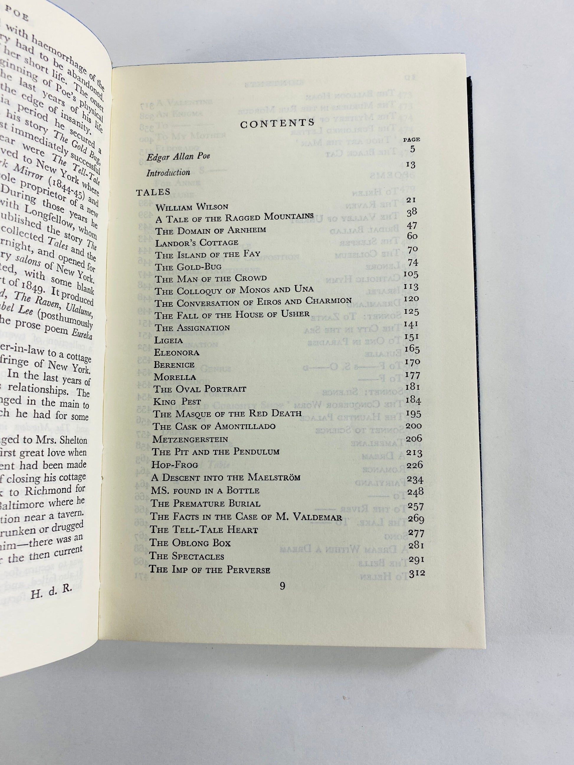 Edgar Allan Poe vintage poetry book Christmas stocking stuffer gift small blue home decor housewarming gift circa 1961