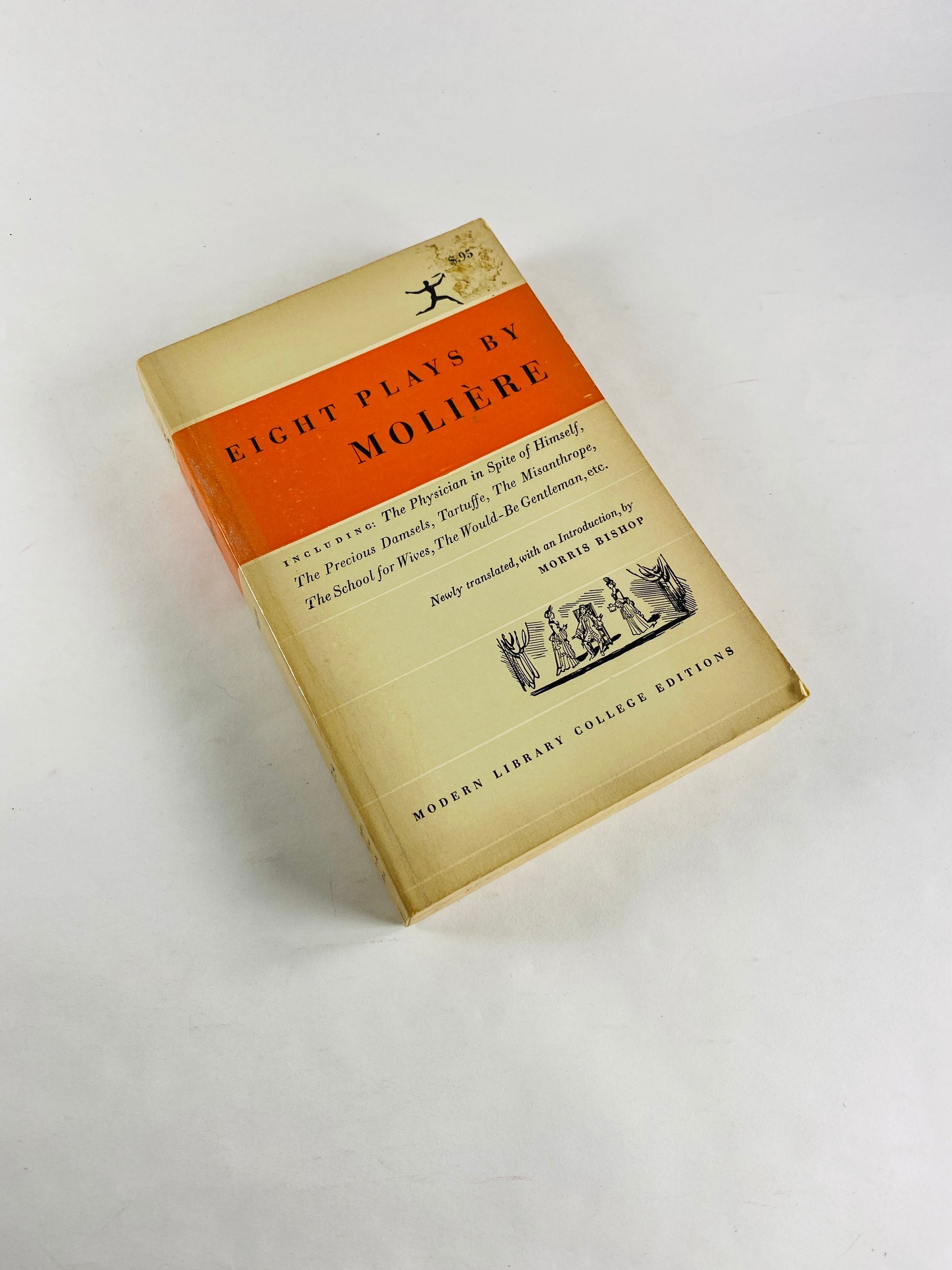 Moliere Plays Vintage Modern Library paperback book circa 1950 college edition. High Brow Ladies, School for Wives, Tartuffe, Miser