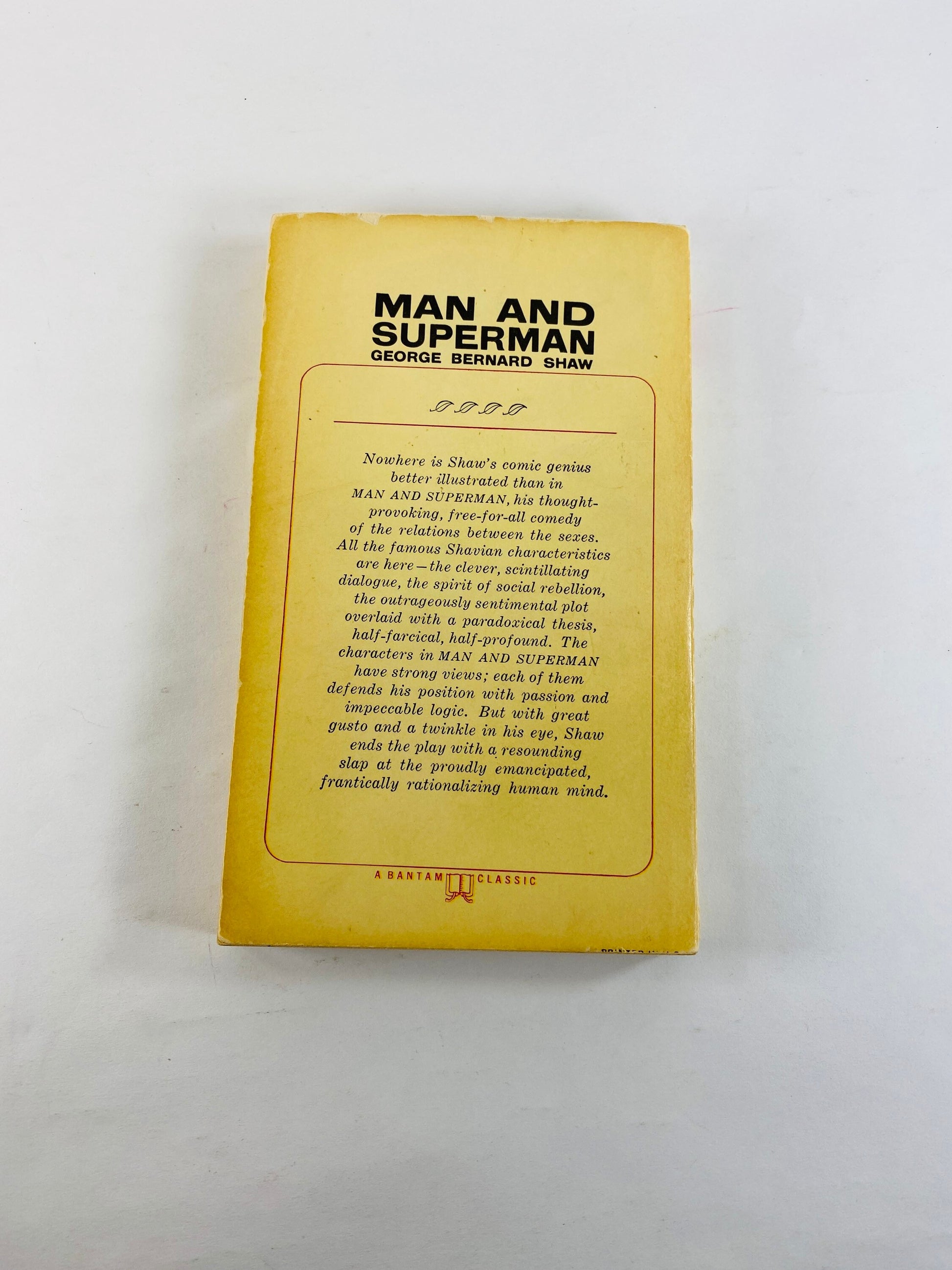 Man and Superman George Bernard Shaw vintage paperback book circa 1963 about the new century’s intellectual inheritance.