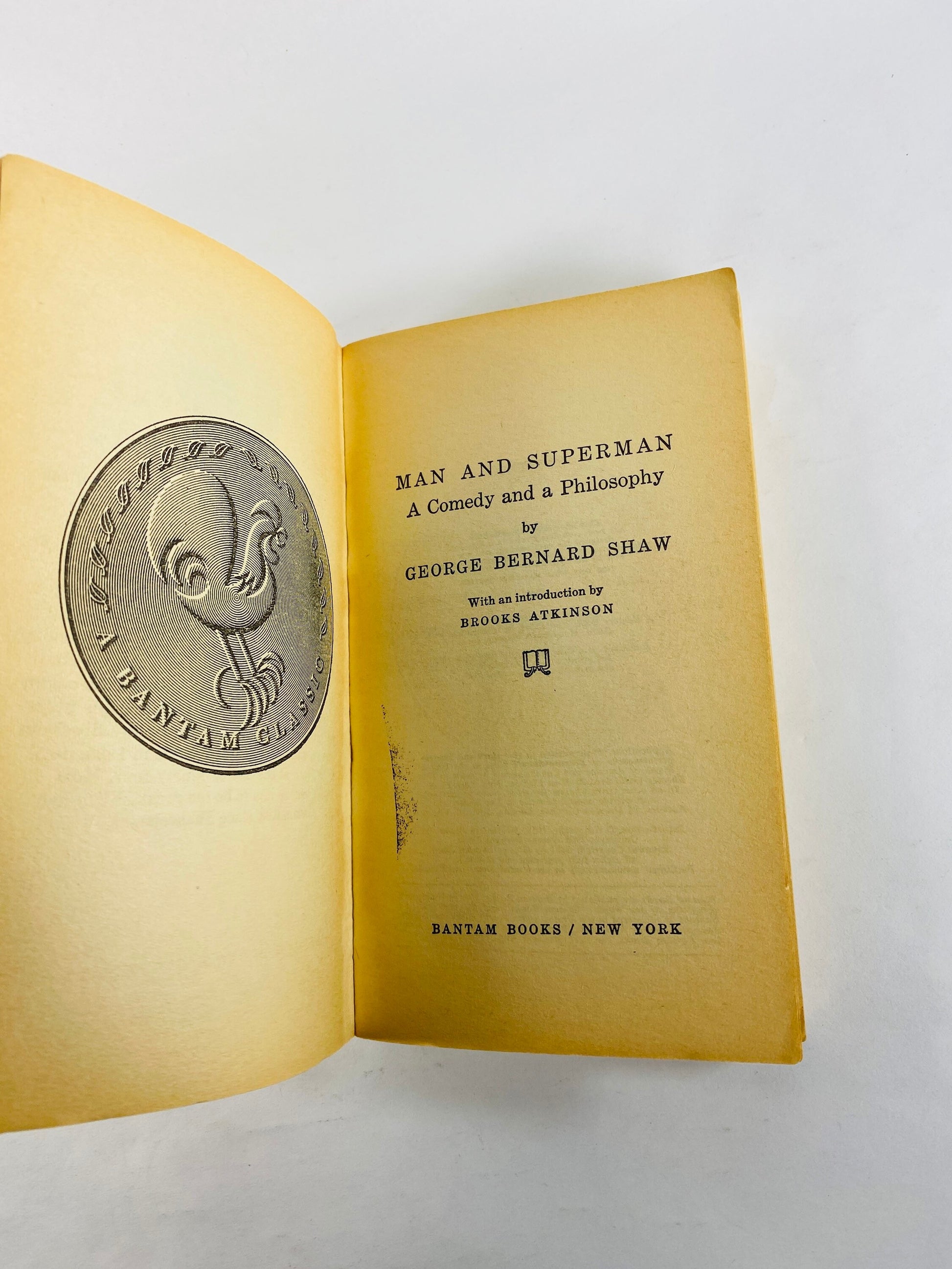 Man and Superman George Bernard Shaw vintage paperback book circa 1963 about the new century’s intellectual inheritance.