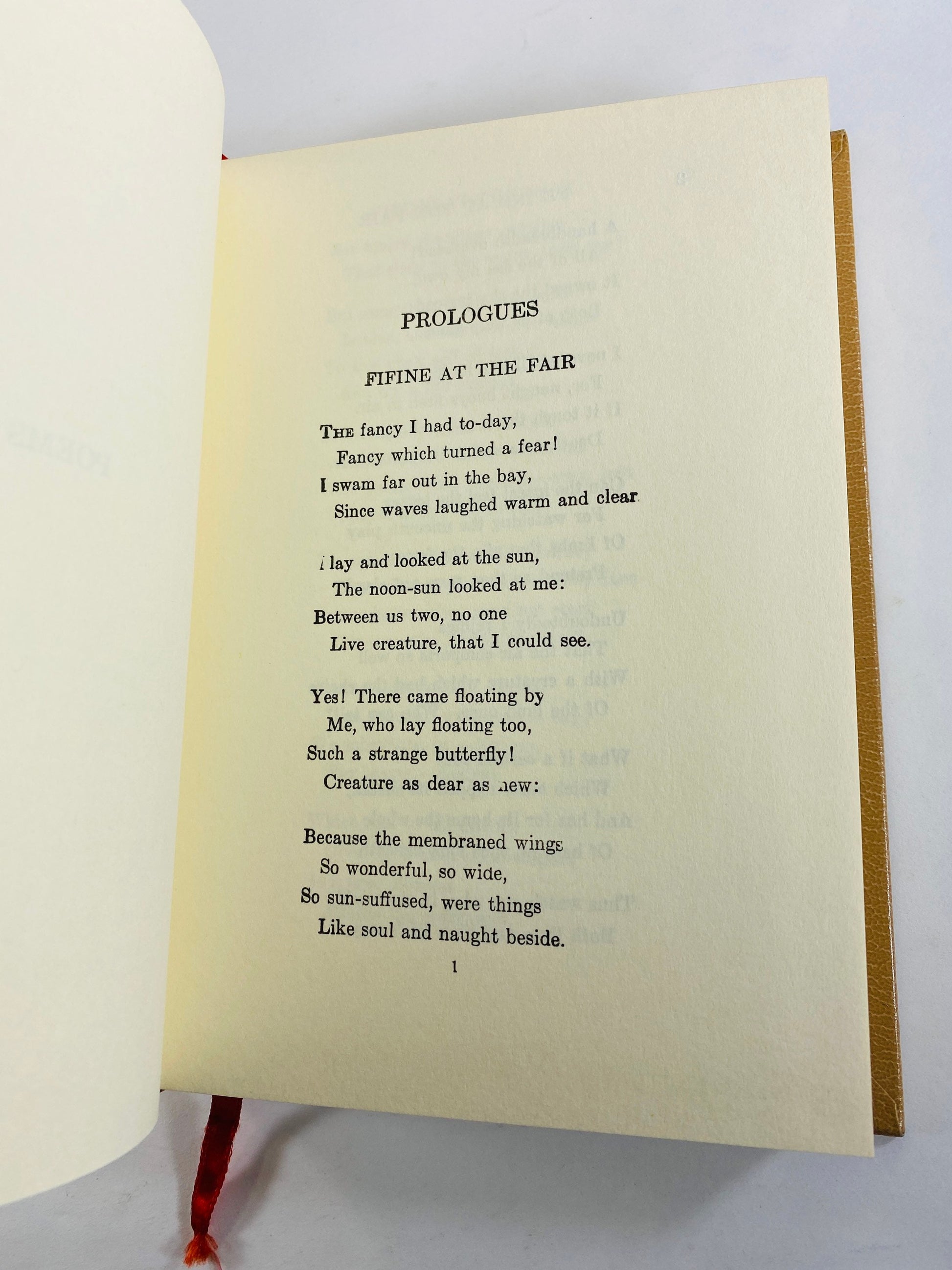 Poems of Robert Browning GORGEOUS beige and gold vintage book Poetry gift romance Walter J Black