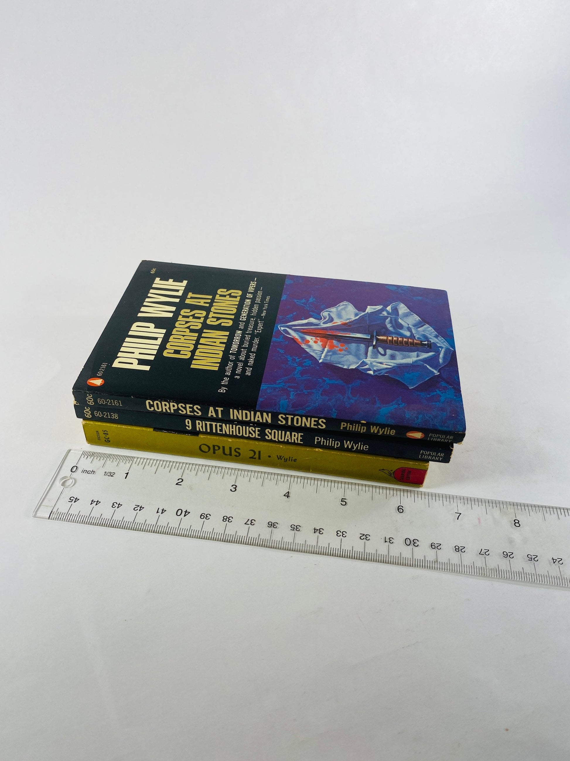 Philip Wylie FIRST & EARLY printing vintage paperback book lot circa 1950s and 60s Rittenhouse Square Corpses Opus 21