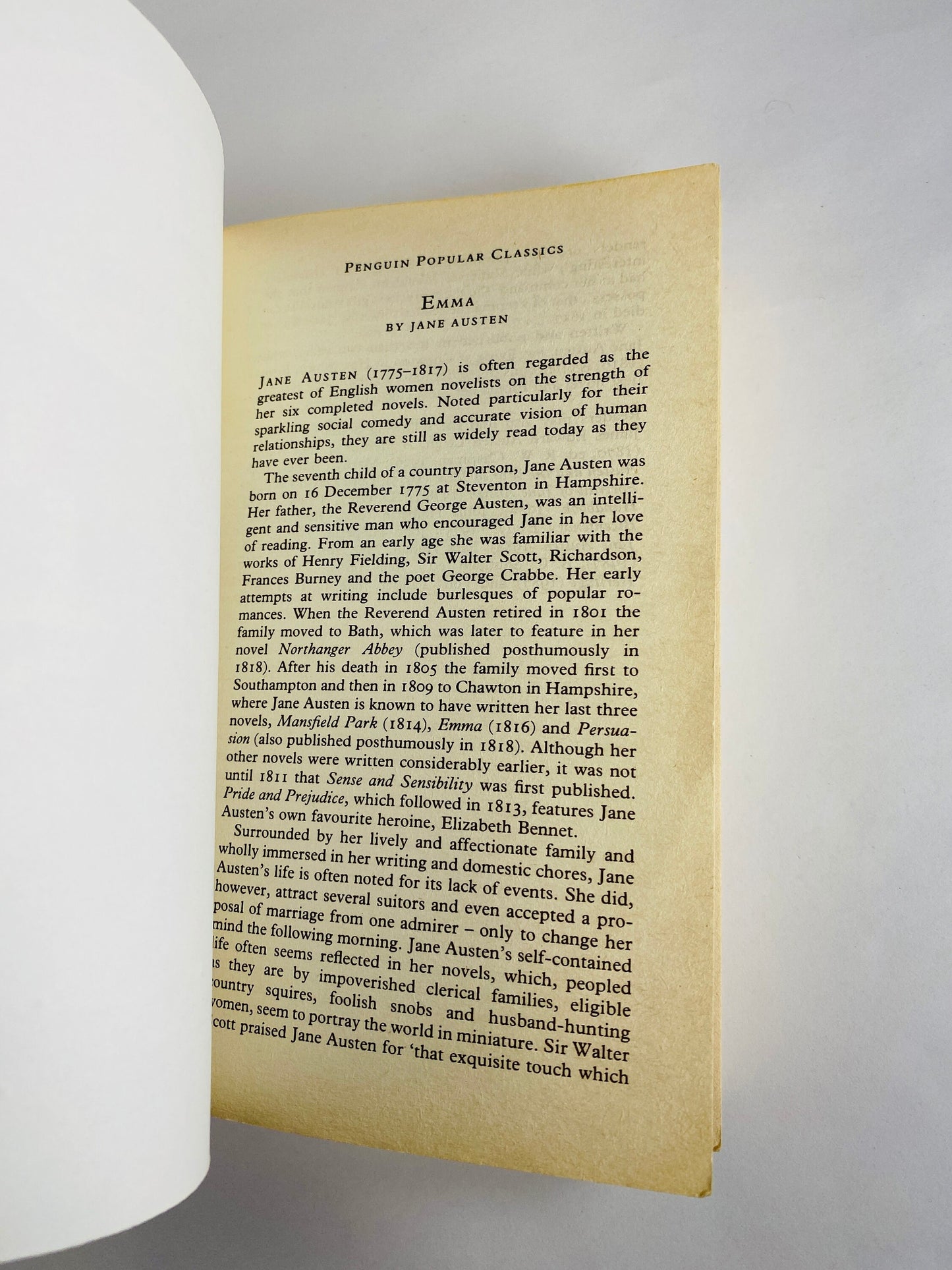 Emma by Jane Austen vintage Penguin paperback book circa 1994 True romantic masterpiece! Beautiful Bantam classic. Female women writers