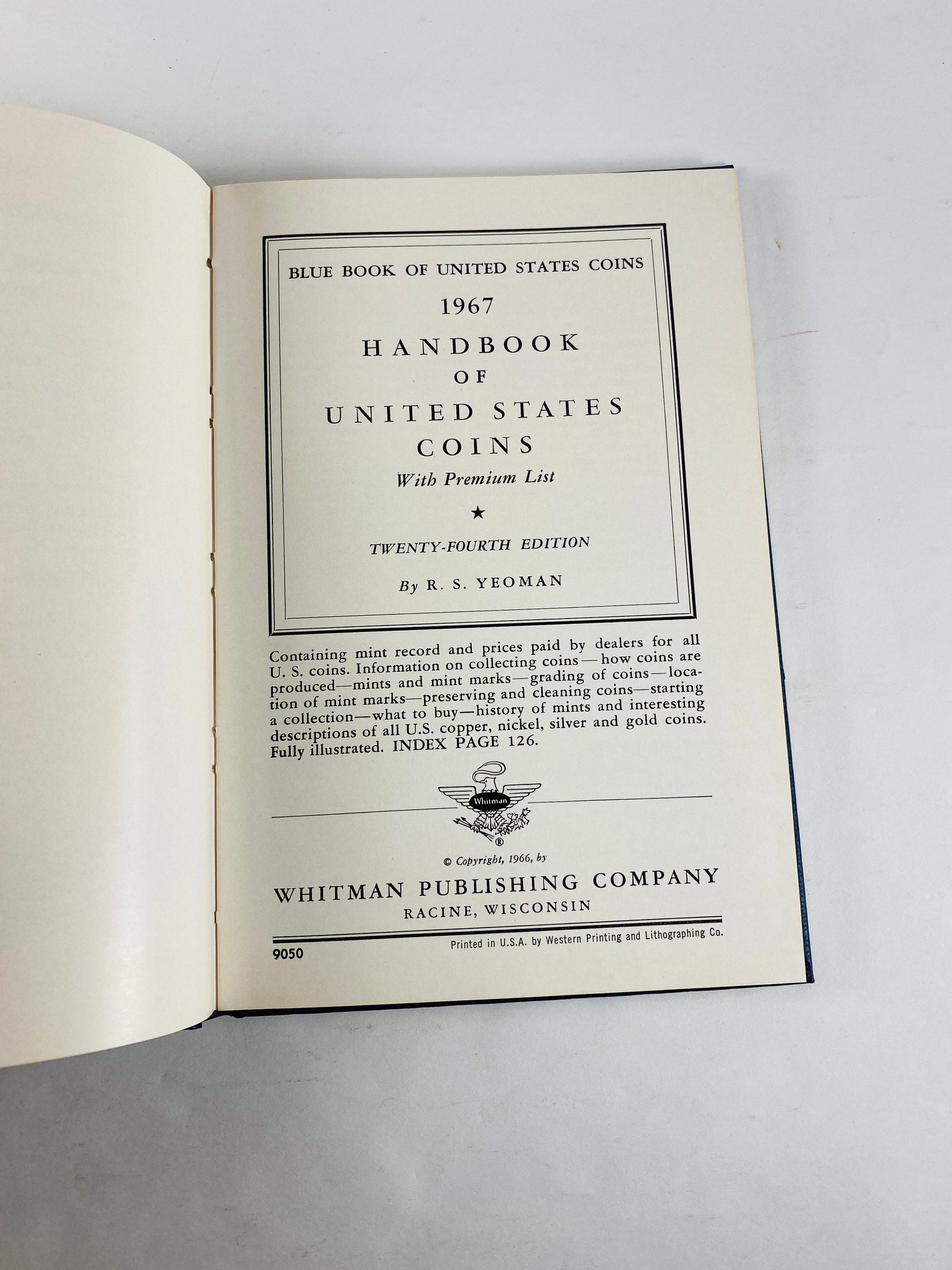 1967 Handbook of United States Coins with Premium List Numismatic vintage book collector reference History & distinguishing marks Yeoman