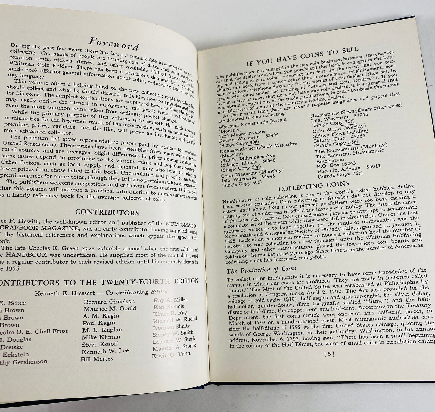 1967 Handbook of United States Coins with Premium List Numismatic vintage book collector reference History & distinguishing marks Yeoman