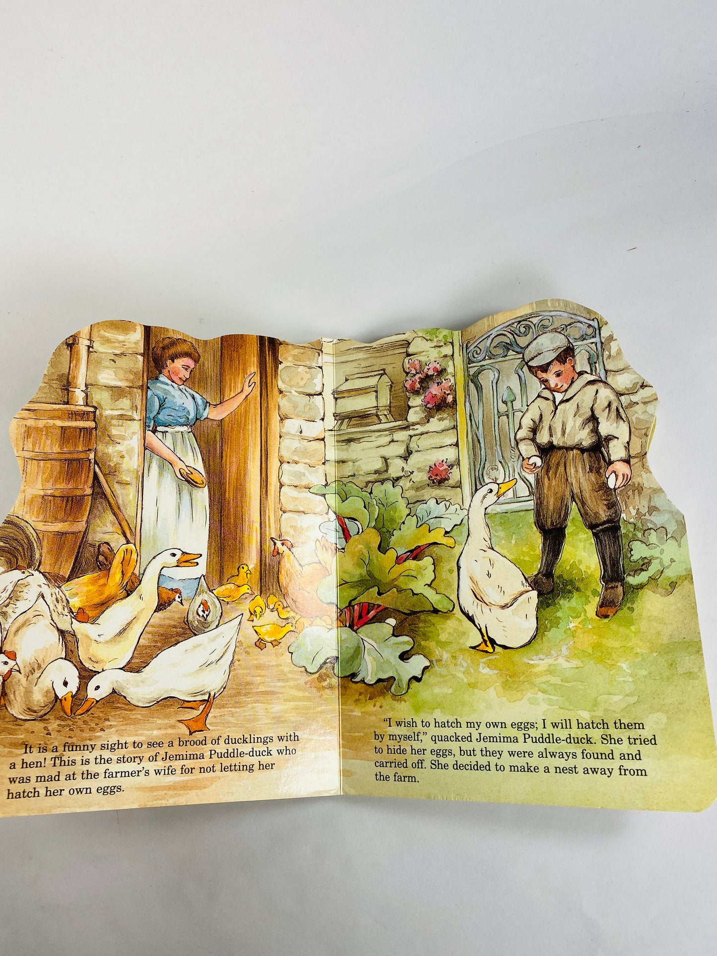Tale of Jemima Puddle-Duck by Beatrix Potter book circa 1988 Tale of Peter Rabbit. Vintage Children's Book. porch goose