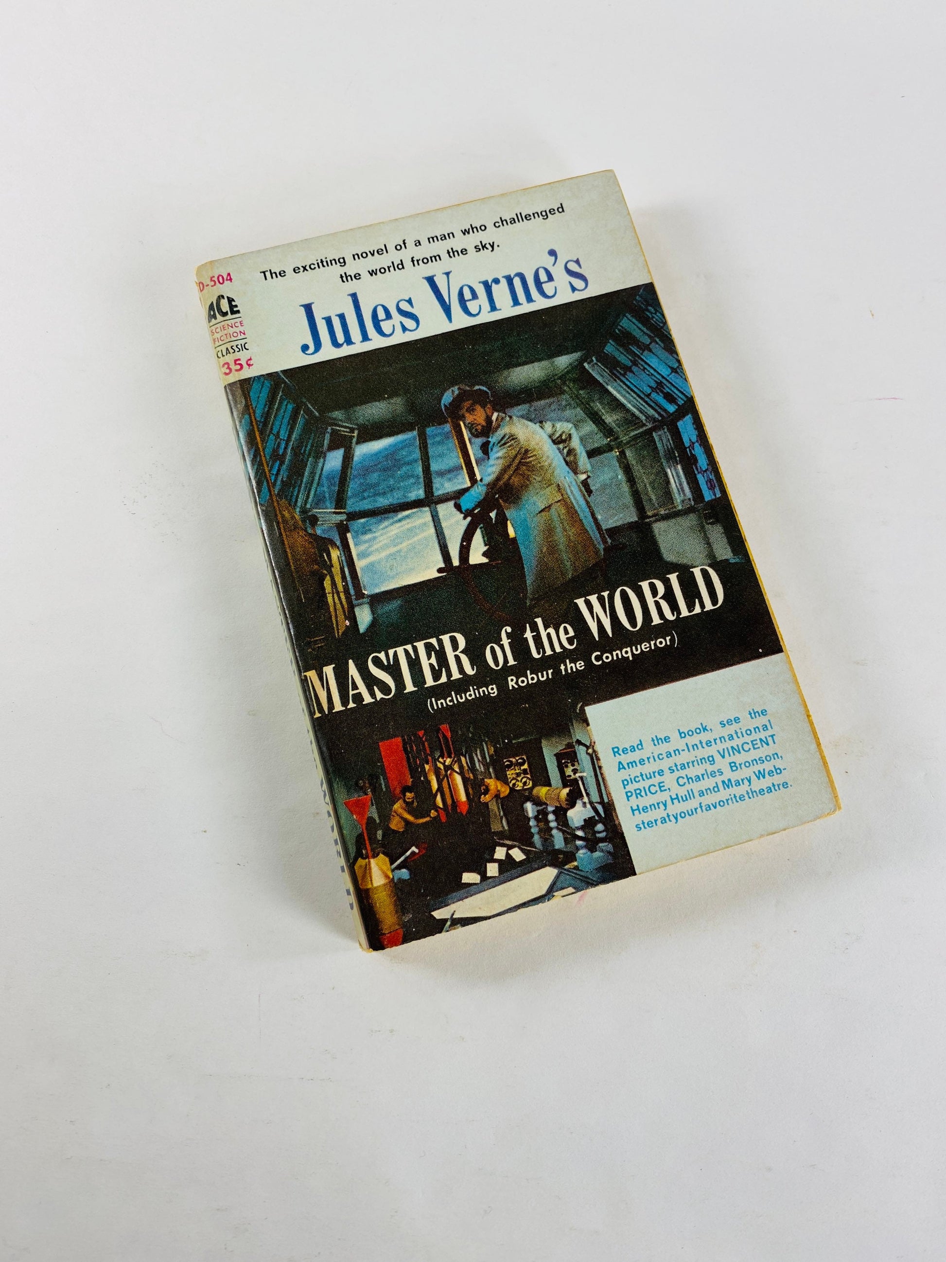 1951 Jules Verne Master of the World vintage paperback book by author of Twenty Thousand Leagues Under the Sea. Ace Science Fiction Classic
