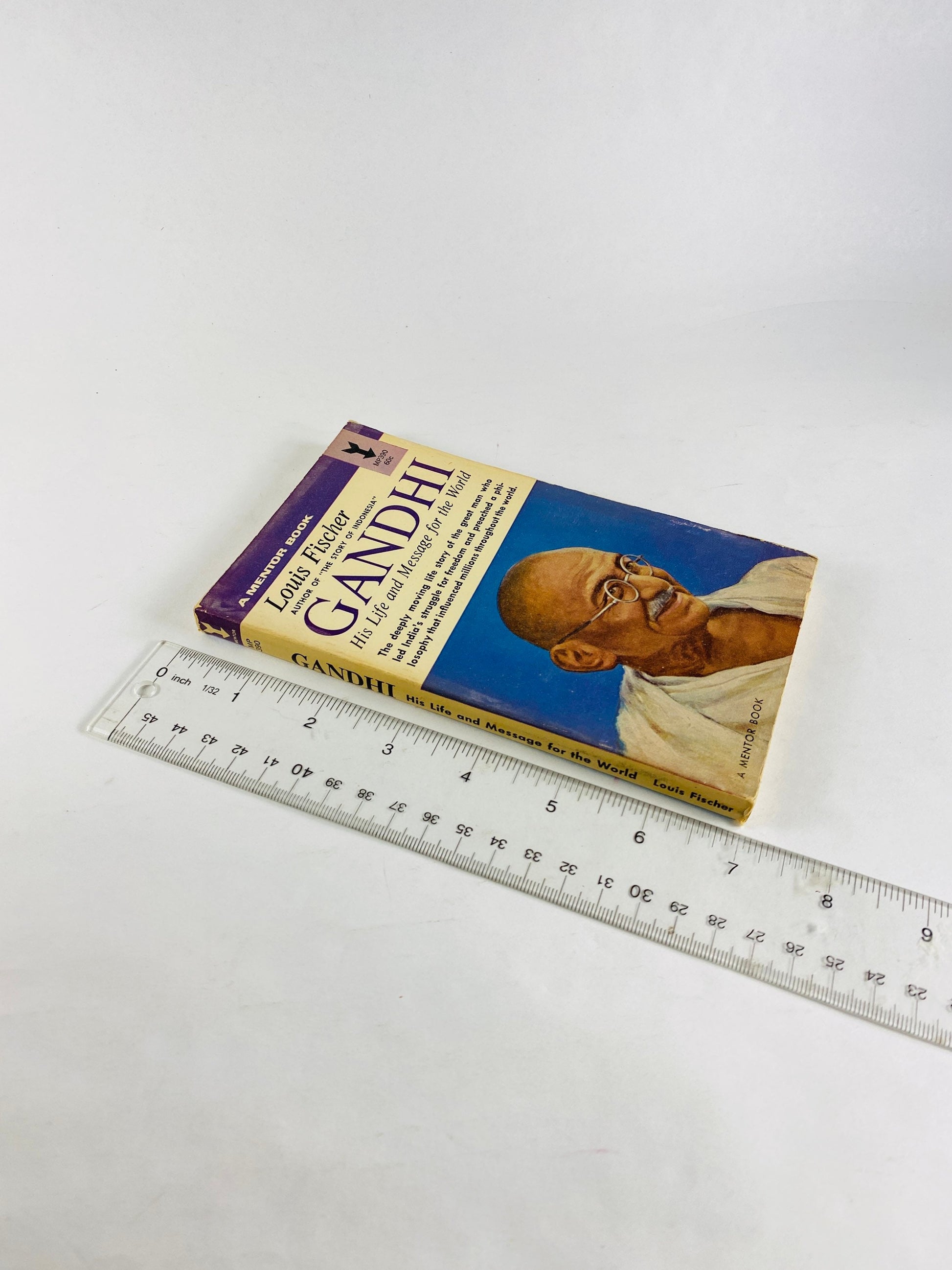 Mahatma Gandhi vintage paperback book by Louis Fischer circa 1954. Nonviolent resistance India's independence