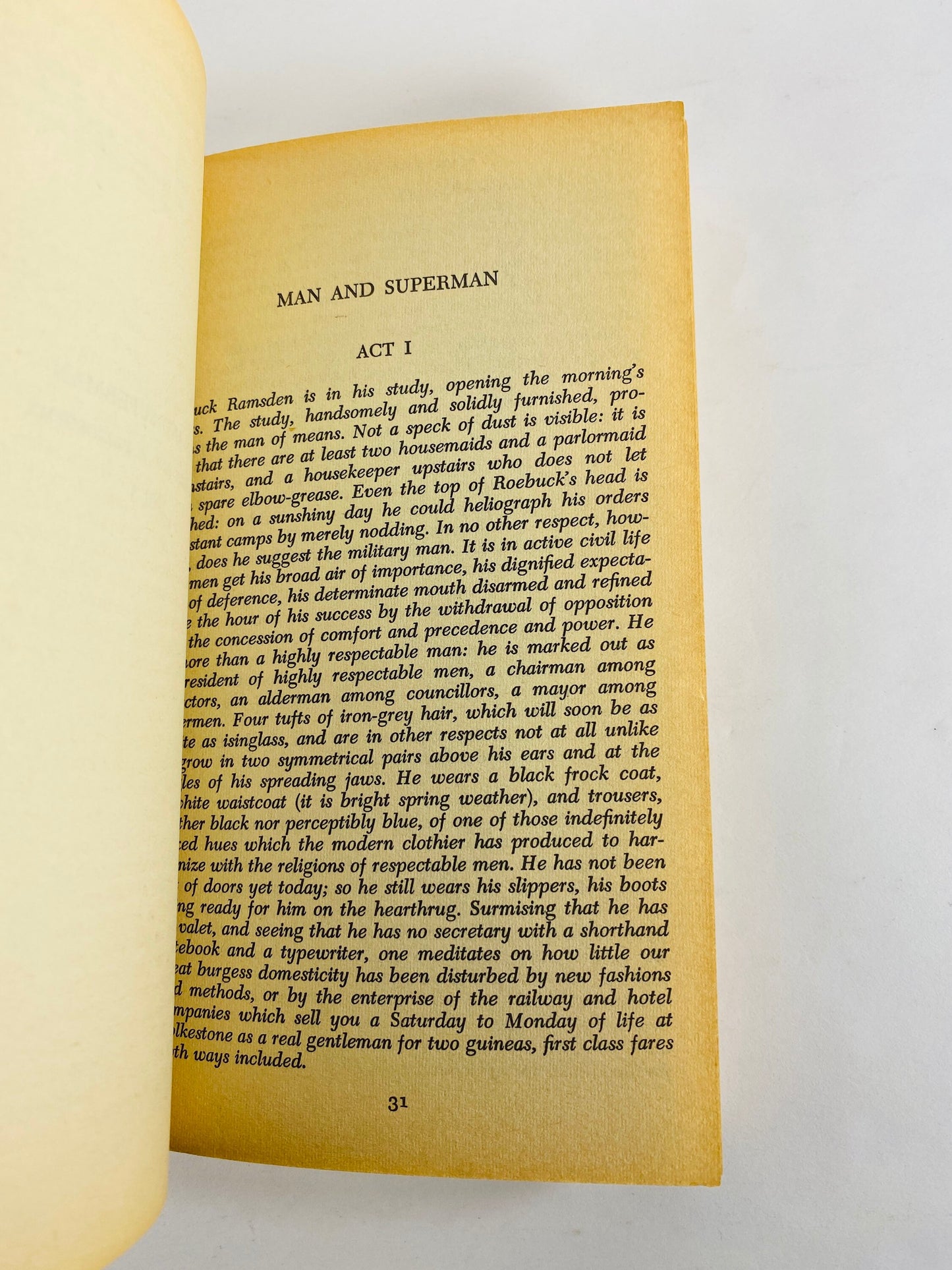 Man and Superman George Bernard Shaw vintage paperback book circa 1963 about the new century’s intellectual inheritance.