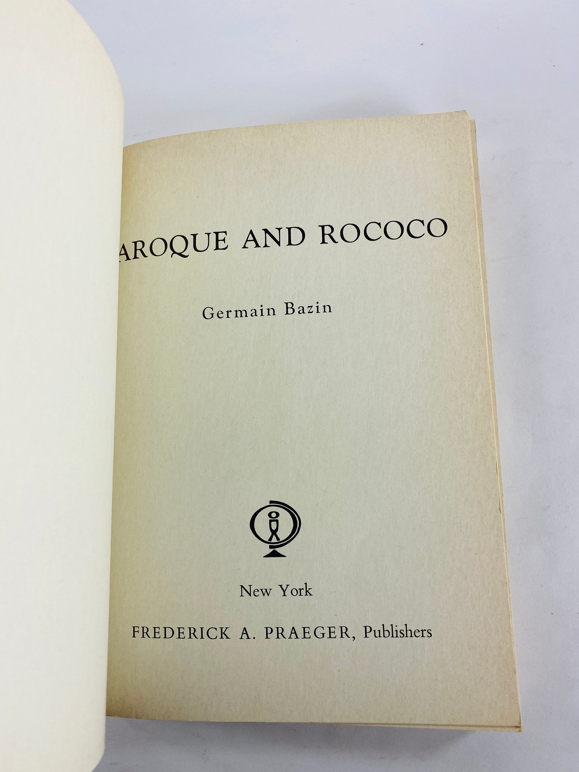 Baroque and Rococo vintage art paperback book by Germain Bazin circa 1964 about the ornamental and theatrical styles