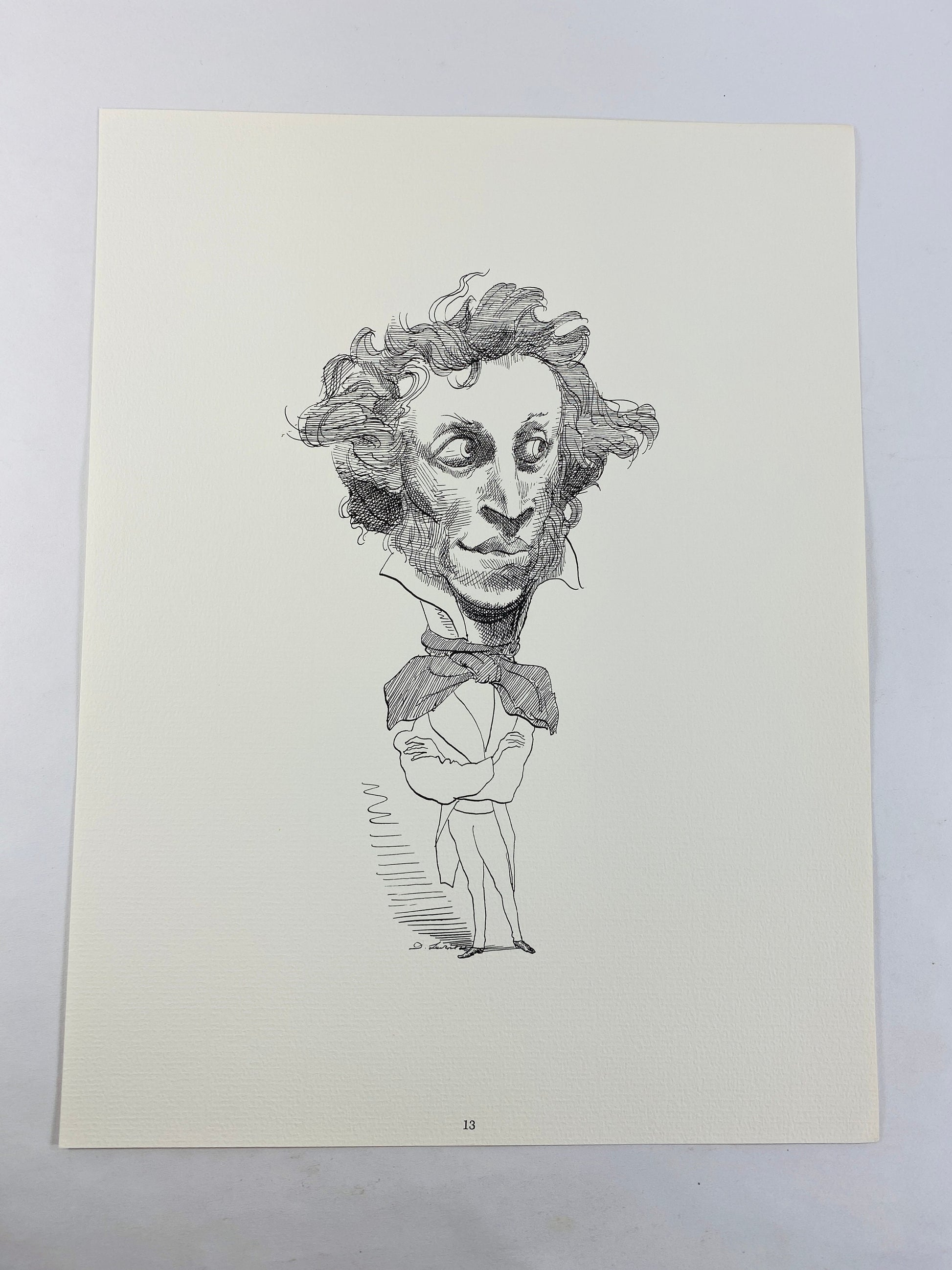 1965 Pablo Picasso Rupert Brooke Pope John XXIII Charles Baudelaire Gunter Grass Sigmund Freud Alexander Pushkin NYT lithograph David Levine