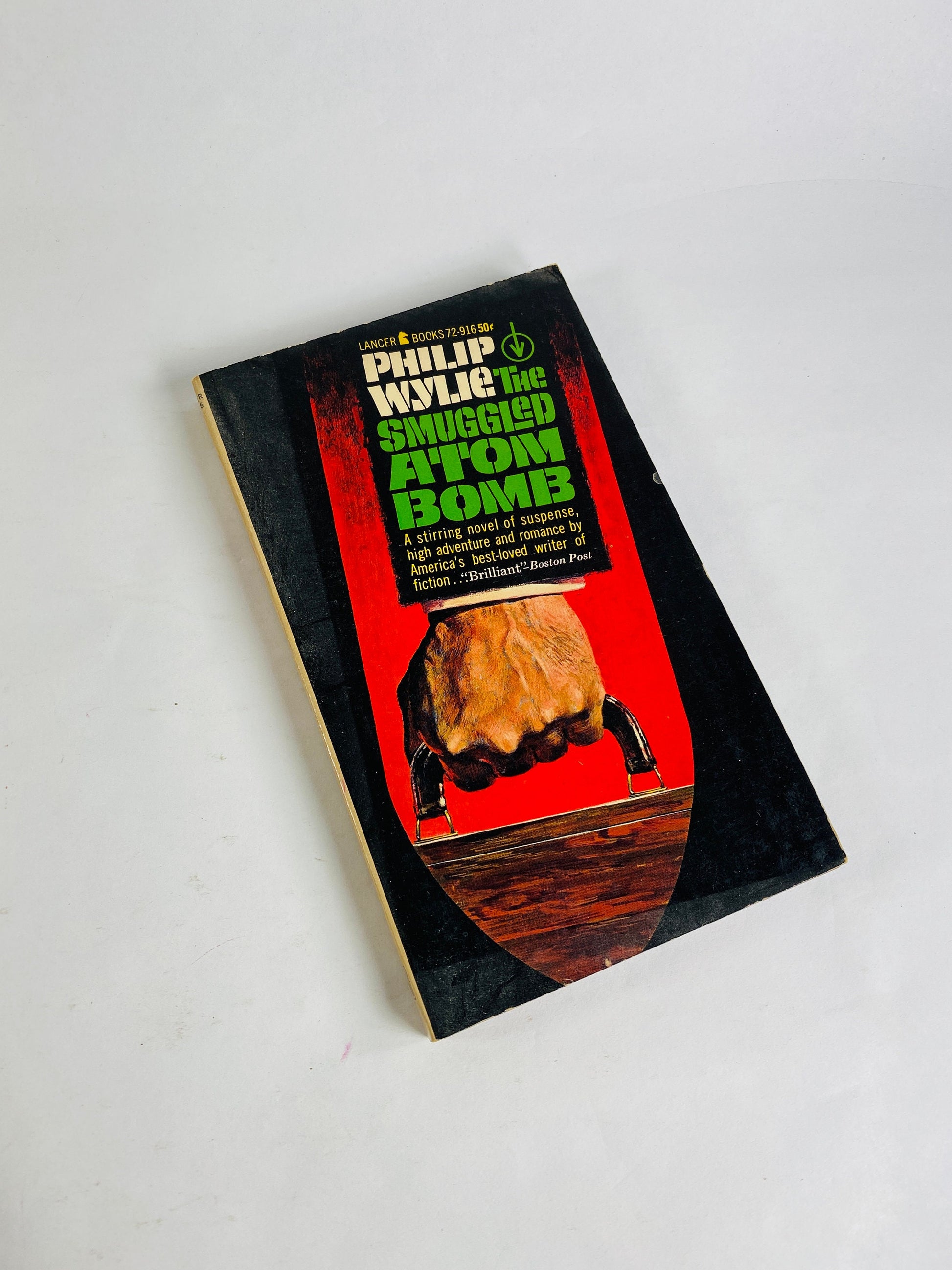 Philip Wylie FIRST & EARLY printing vintage paperback books circa 1950s and 60s Smuggled Atom Bomb, Spy Who Spoke, Triumph, Disappearance