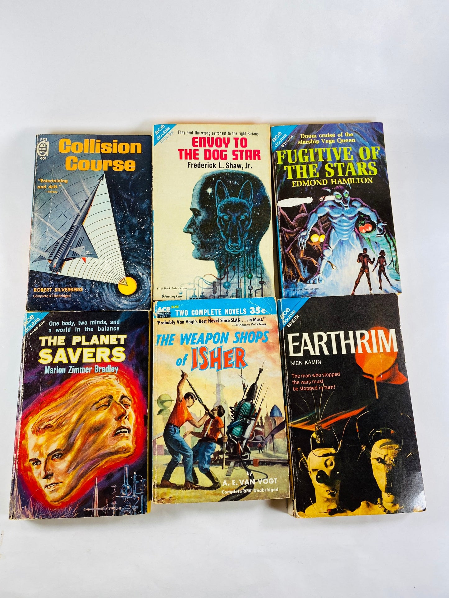 1960s Ace Double paperback books vintage science fiction D-53 F-153 66160 G-614 F-123 M-111 scifi pulp fiction