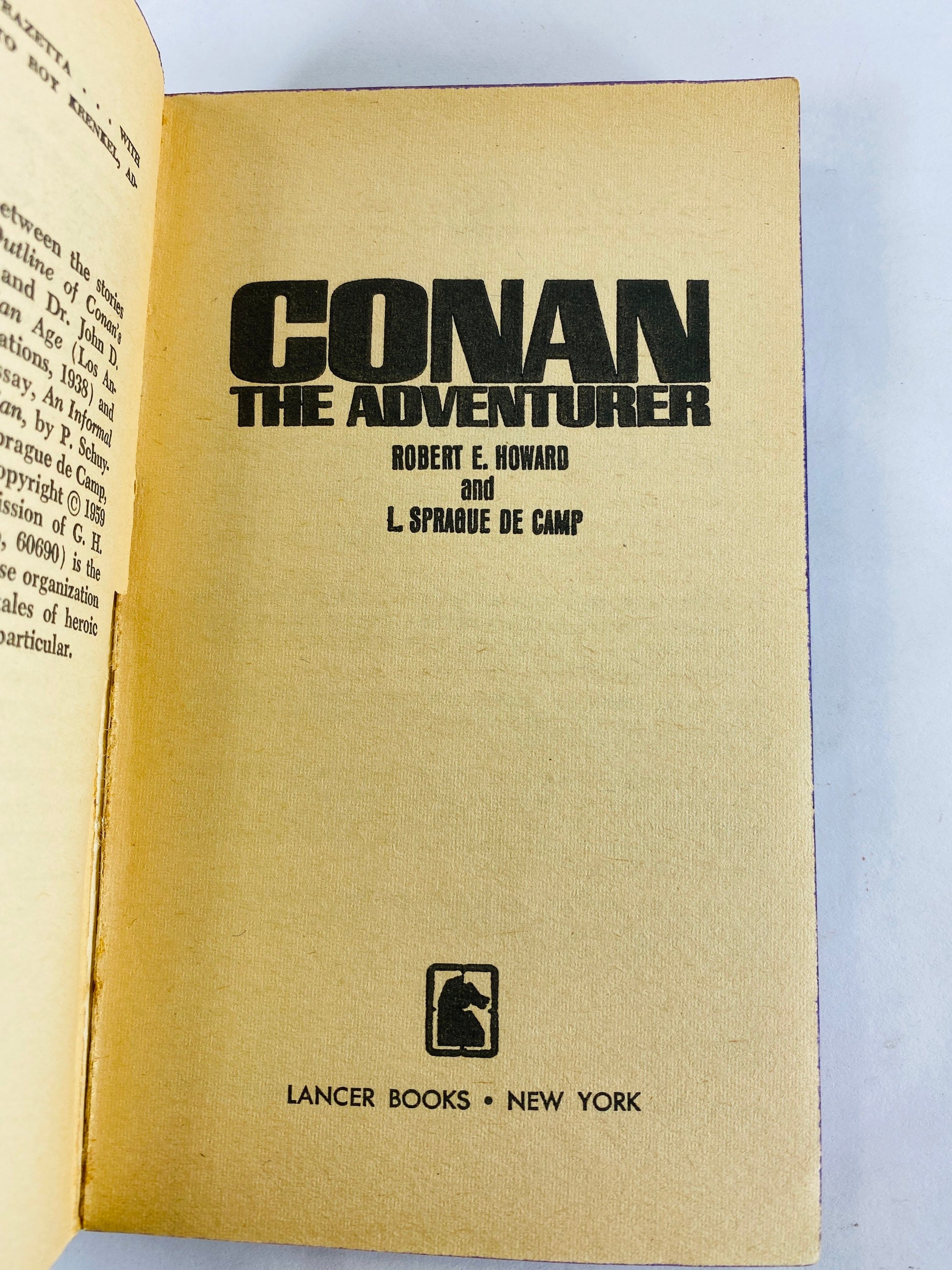 Conan the Adventurer Lancer vintage paperback book circa 1966 L Sprague de Camp & Robert E Howard