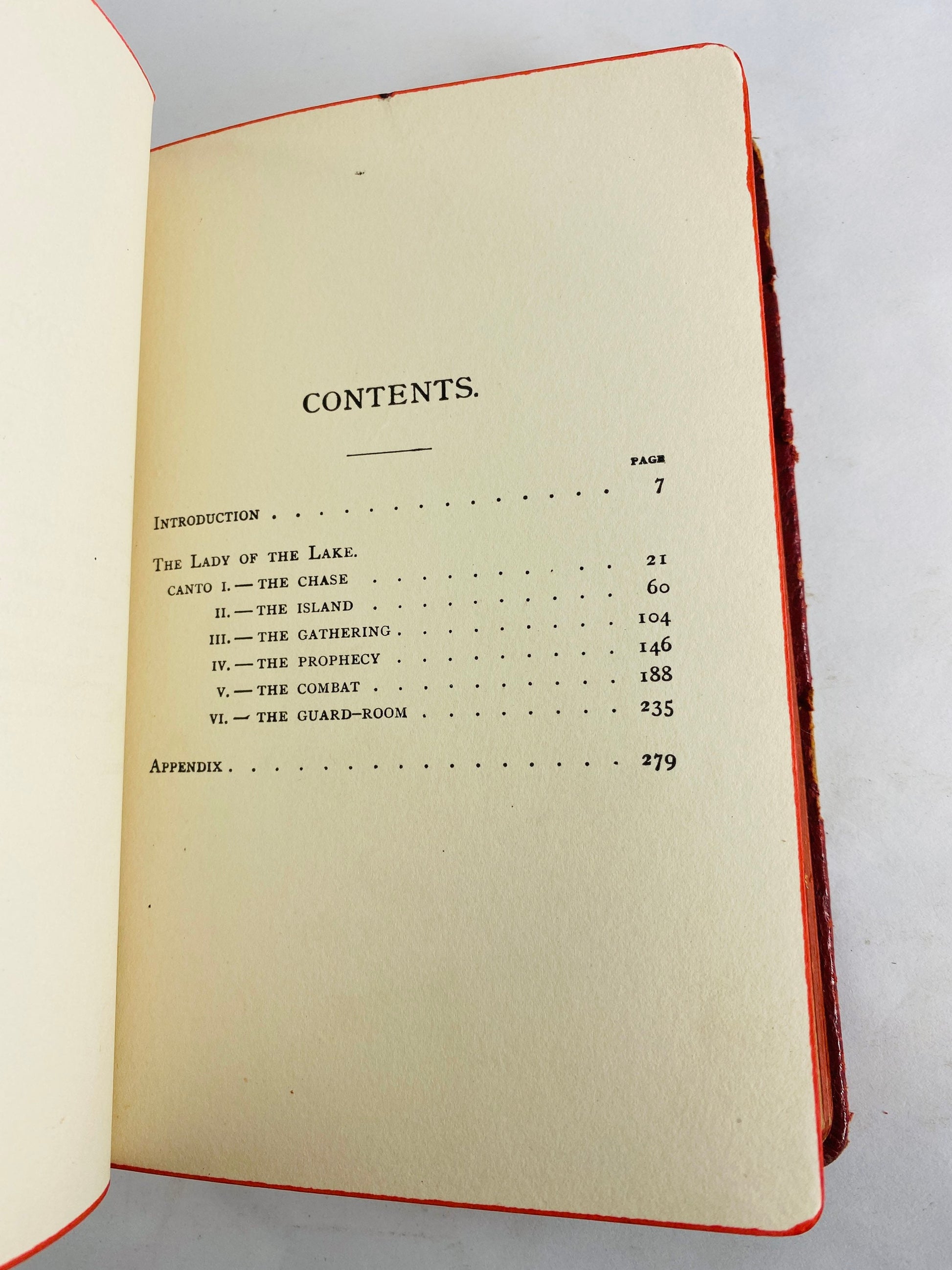 1920 Sir Walter Scott ANTIQUE leather book which inspired the Highland Revival! Lady of the Lake set in Trossachs Scotland