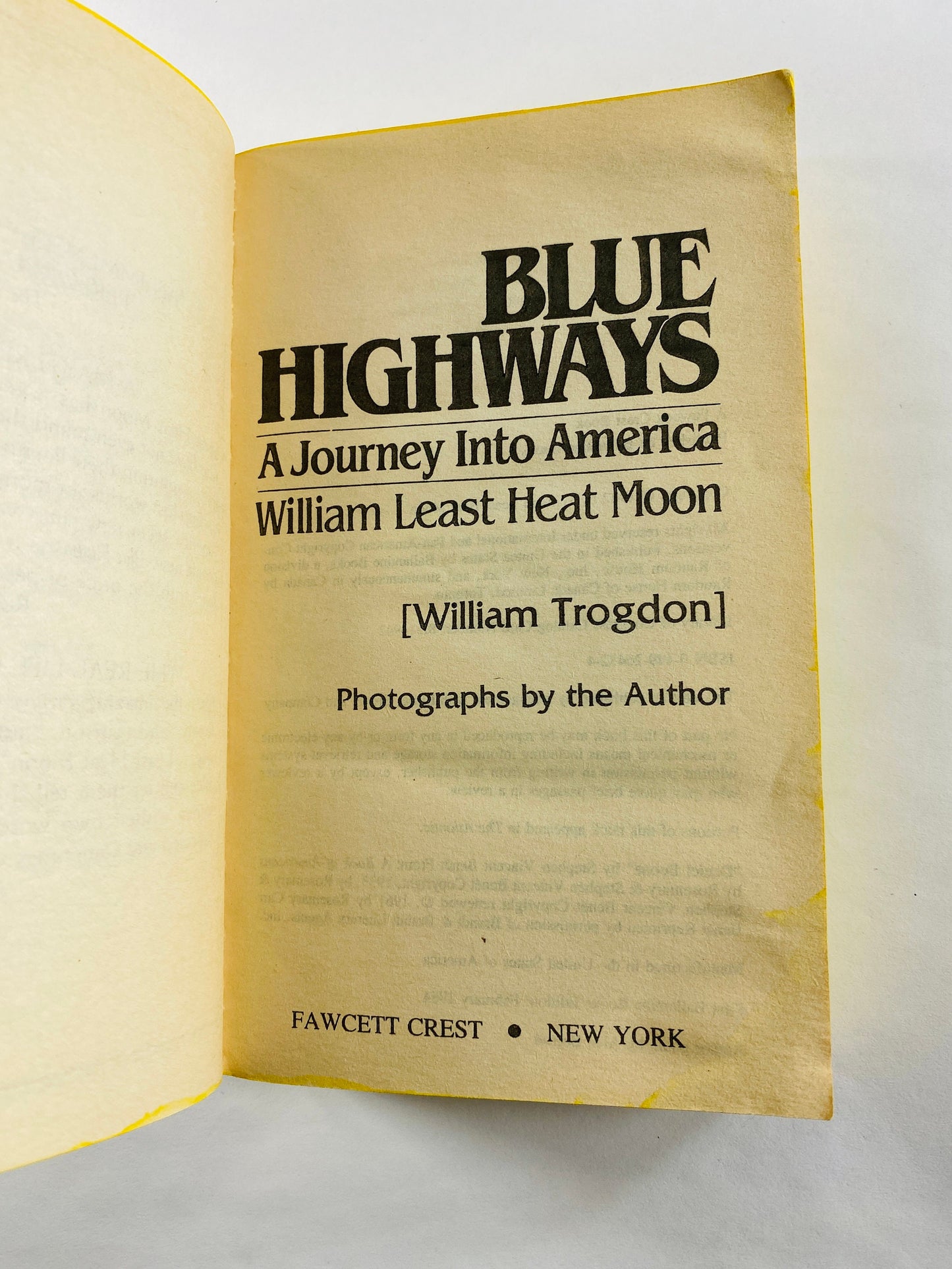 Blue Highways vintage paperback book by William Trogdon vintage American travel memoir paperback book circa 1984