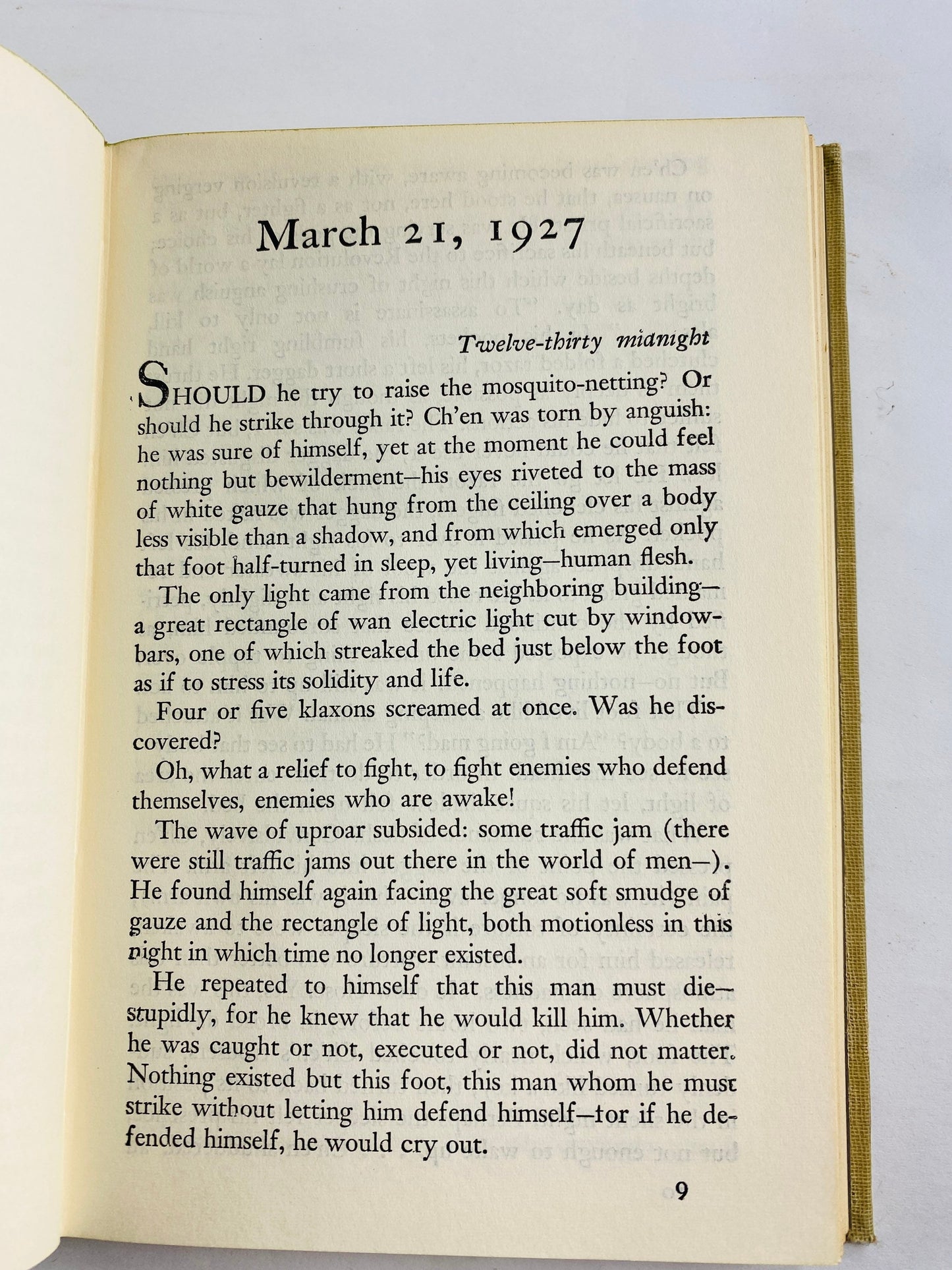 Man's Fate vintage book by Anre Malraux Modern Library circa 1961 Failed communist insurrection in Shanghai in 1927.