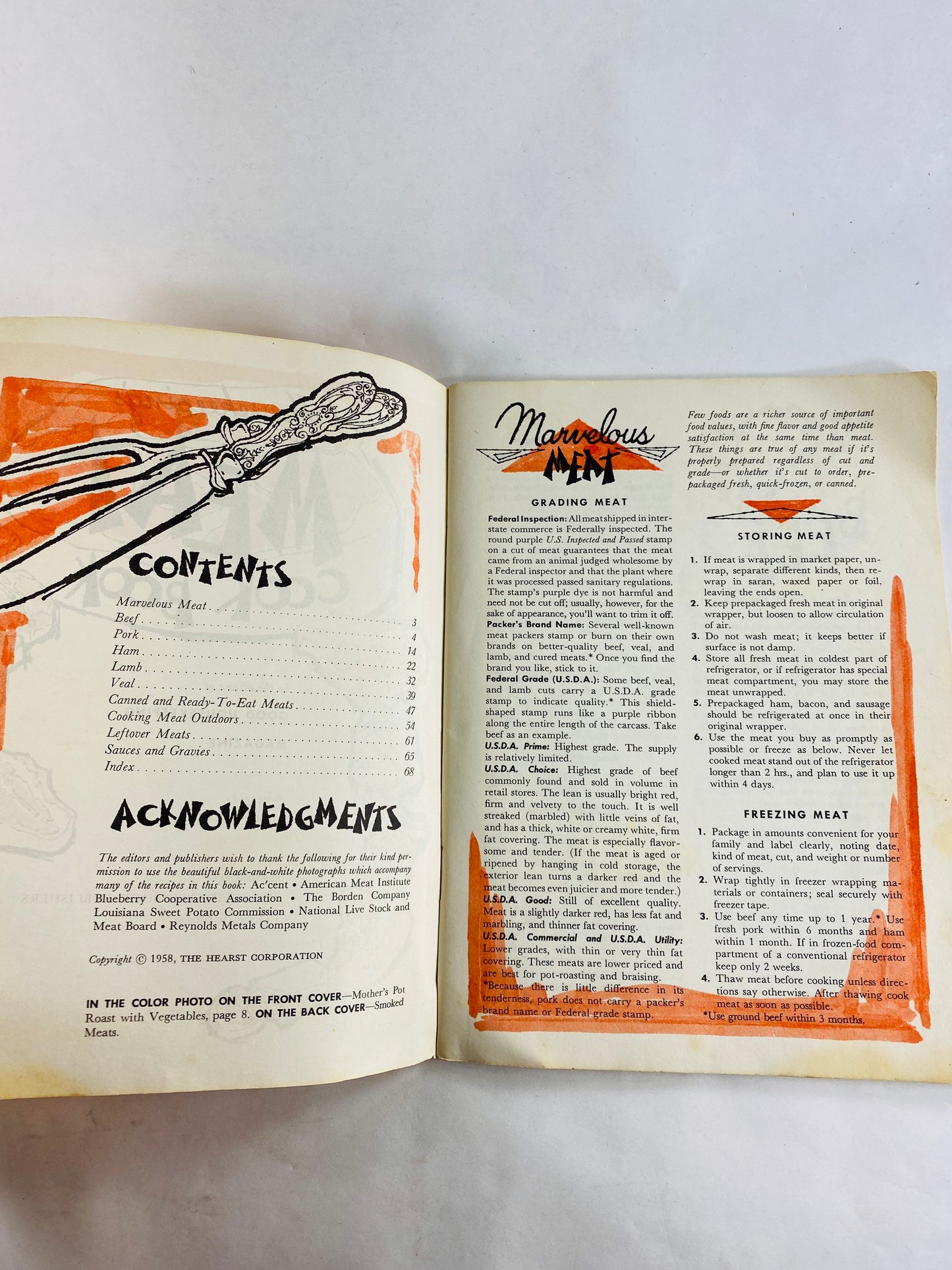Meat Cook Book vintage Good Housekeeping cookbook pamphlet printed by circa 1958 Fine Meats. Mother’s Day gift retro