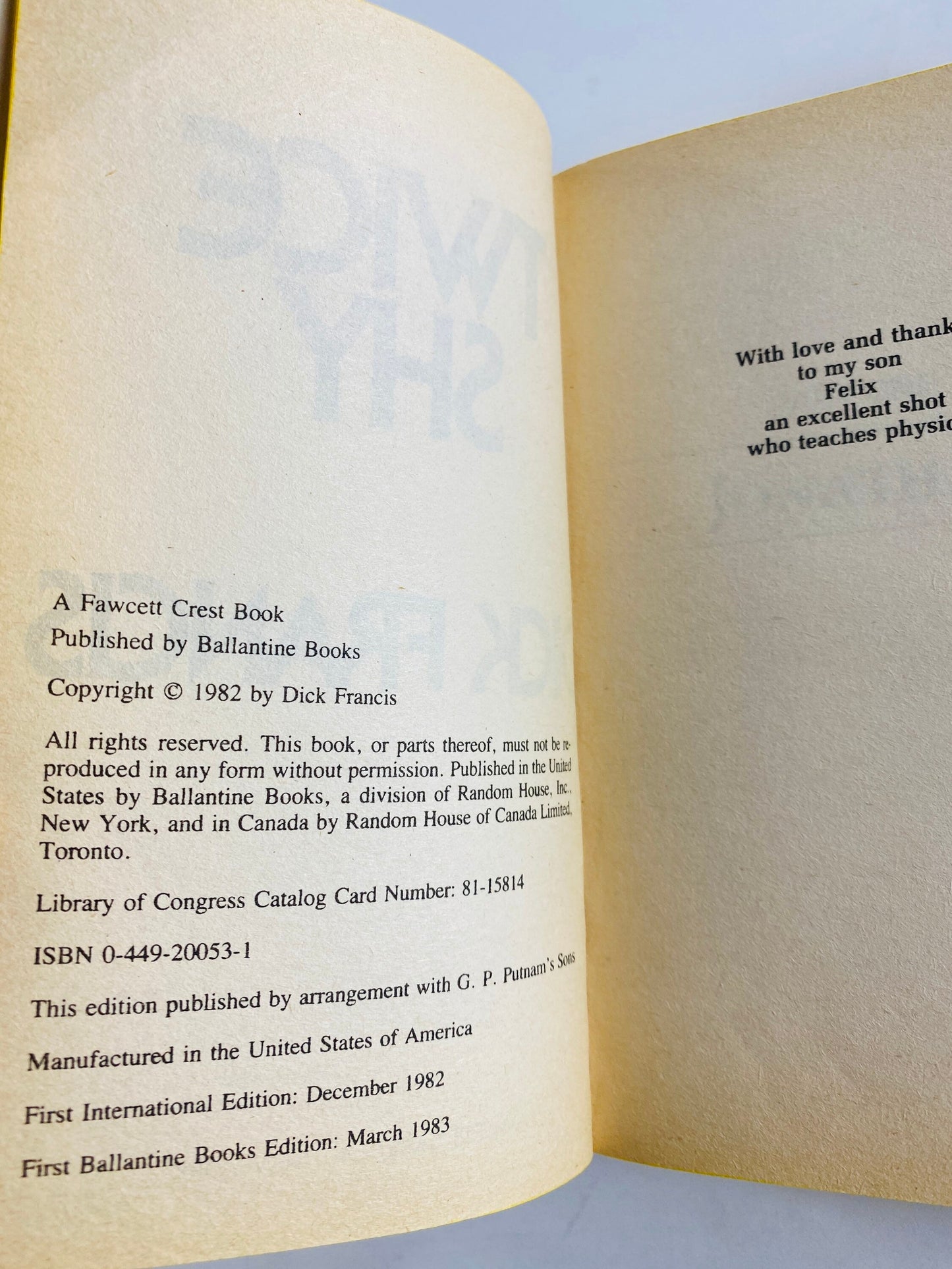 Twice Shy by Dick Francis Vintage paperback book circa 1983. Fascinating crime plot involving a computerized horse betting system