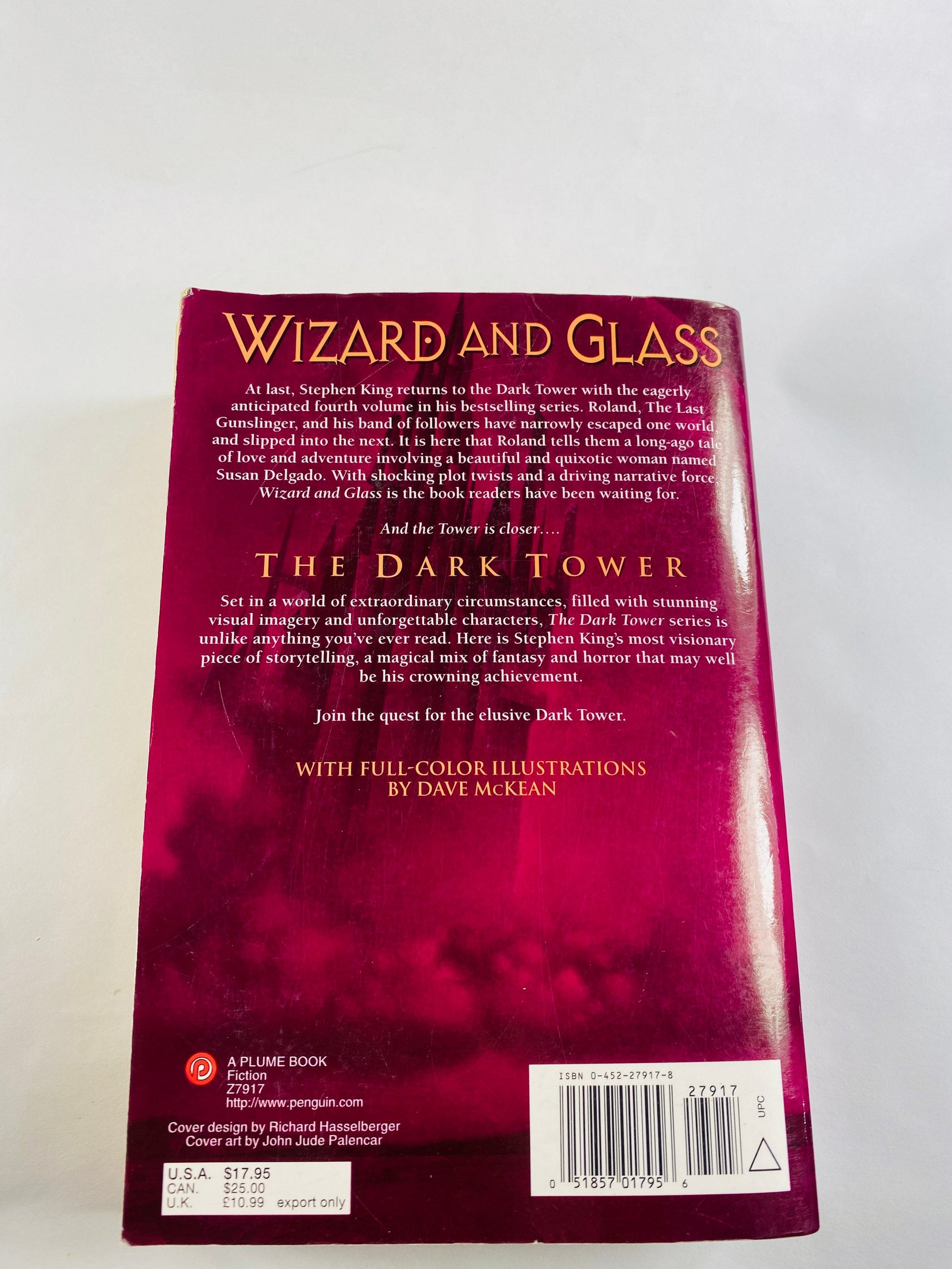 Dark Tower IV Wizard and Glass by Stephen King. Vintage FIRST Plume paperback book circa 1997 Book Lover Gift.