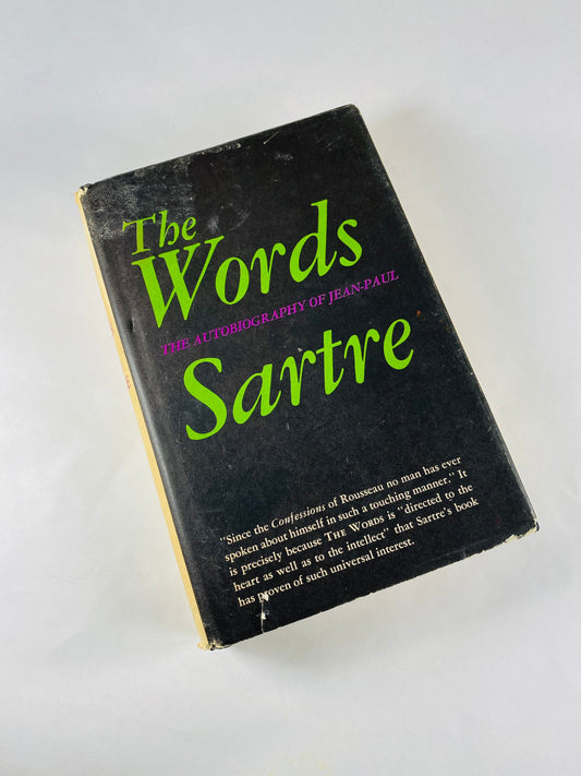 1964 The Words book by Jean-Paul Sartre Vintage Autobiography EARLY PRINTING philosophy novelist playwright. Self analysis