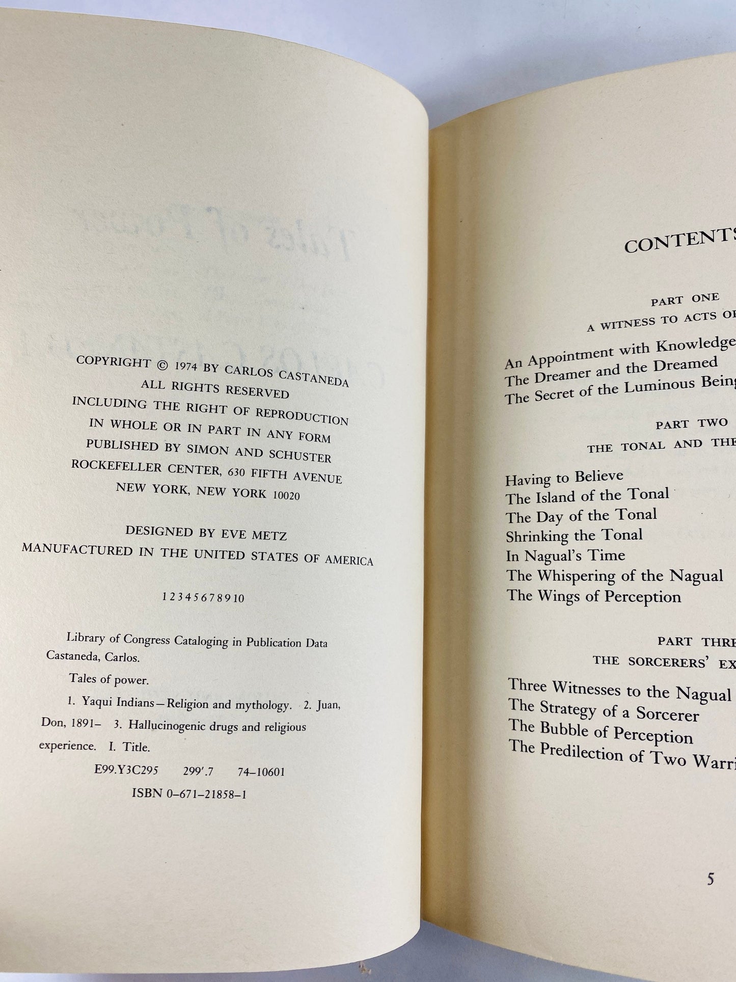 Carlos Castaneda vintage FIRST EDITION vintage book Tales of Power circa 1974 Conversations with Don Juan Dreaming Infinity