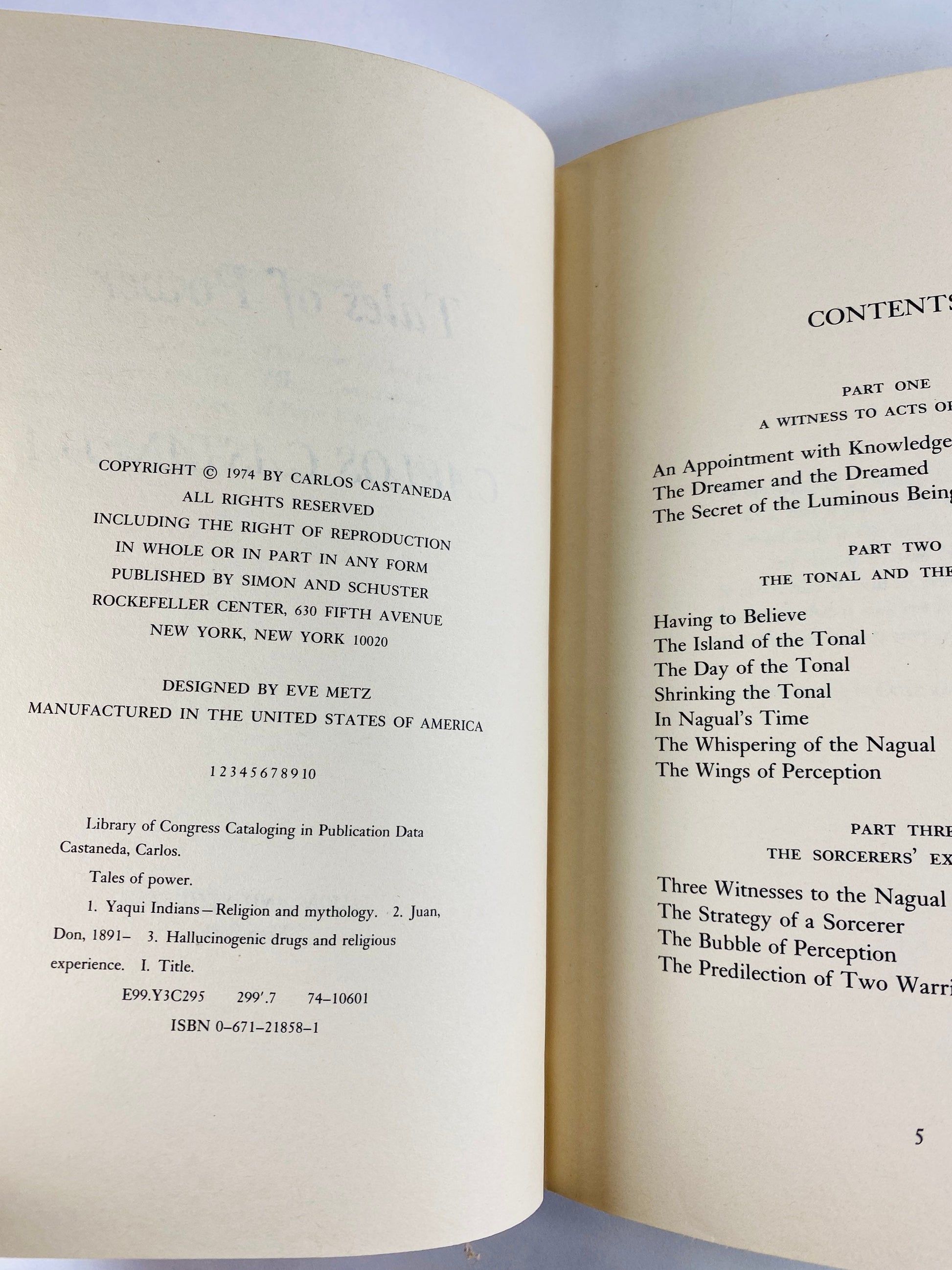 Carlos Castaneda vintage FIRST EDITION vintage book Tales of Power circa 1974 Conversations with Don Juan Dreaming Infinity