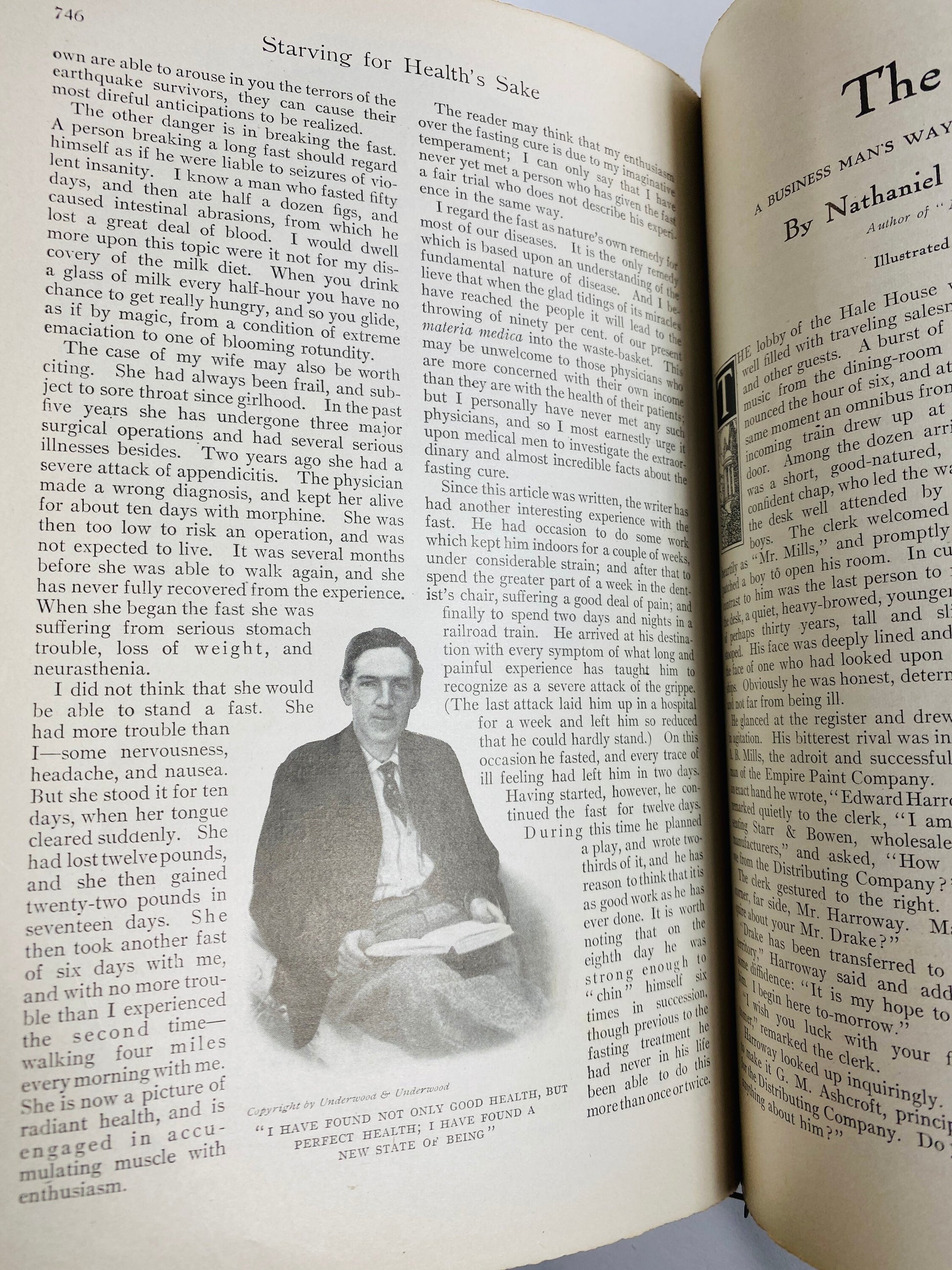 1910 Fasting Cure Upton Sinclair GENUINE vintage Cosmopolitan Magazine May issue health article led to book COLLECTOR gift starving