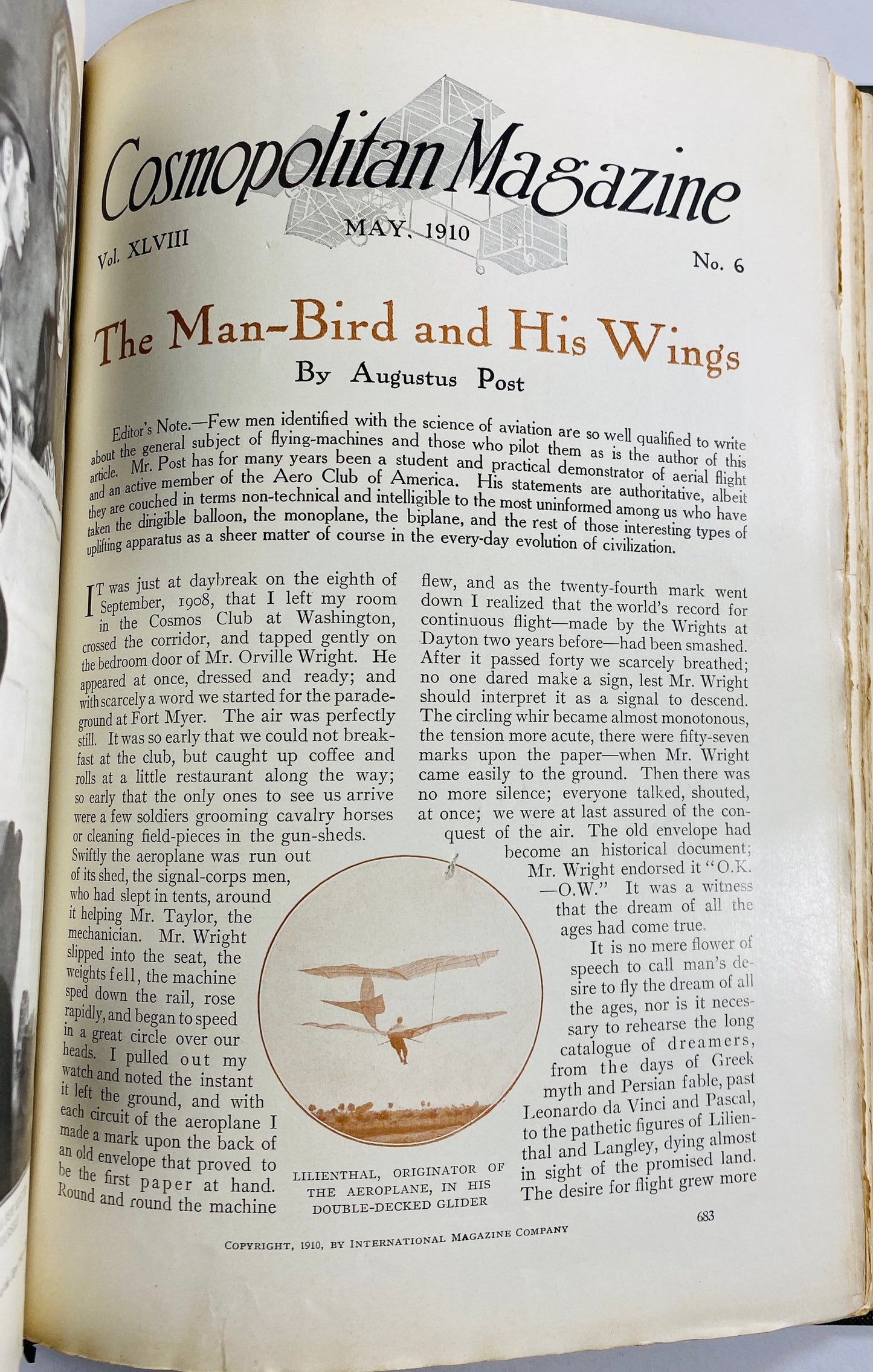 1910 Fasting Cure Upton Sinclair GENUINE vintage Cosmopolitan Magazine May issue health article led to book COLLECTOR gift starving