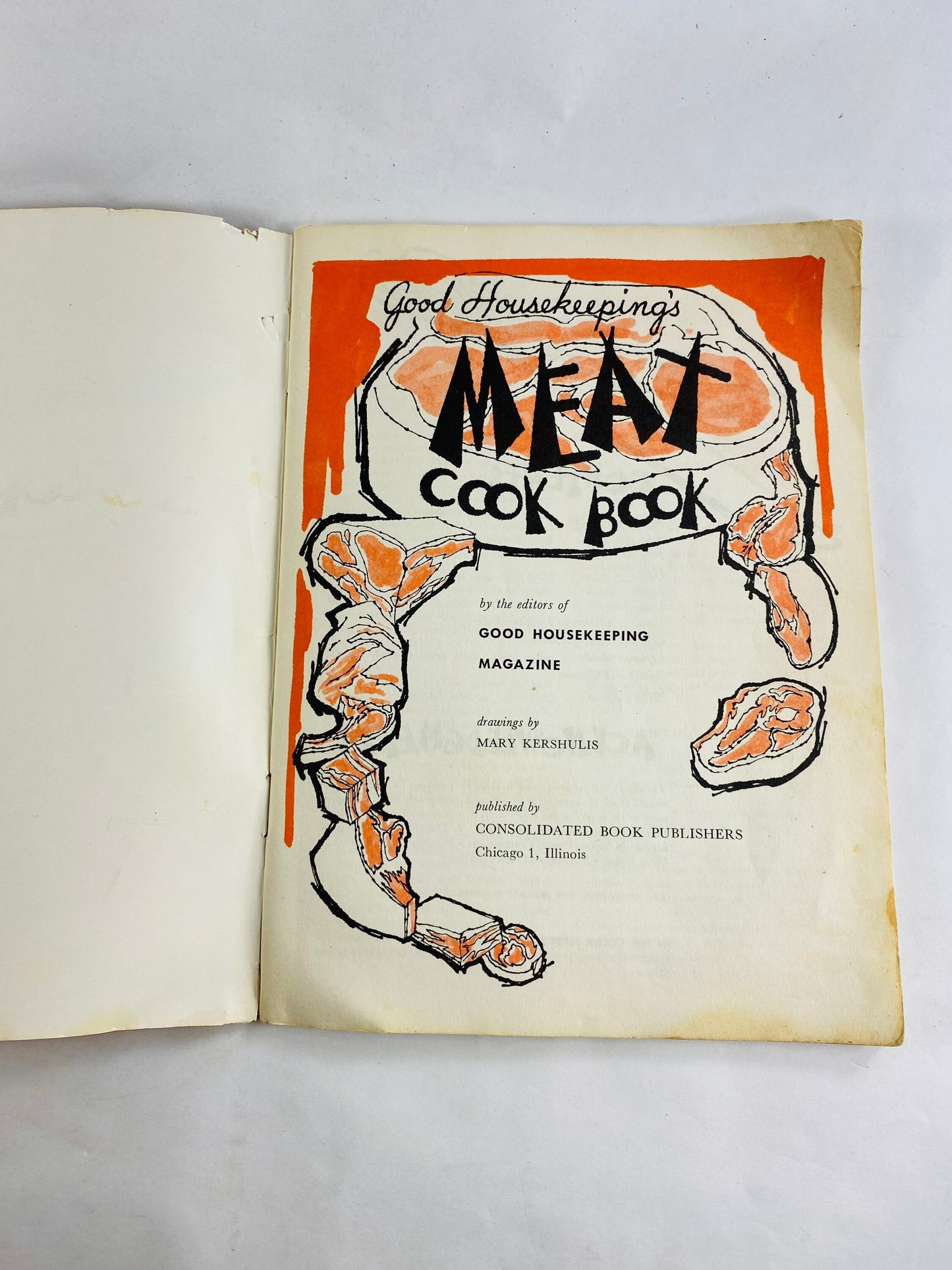 Meat Cook Book vintage Good Housekeeping cookbook pamphlet printed by circa 1958 Fine Meats. Mother’s Day gift retro