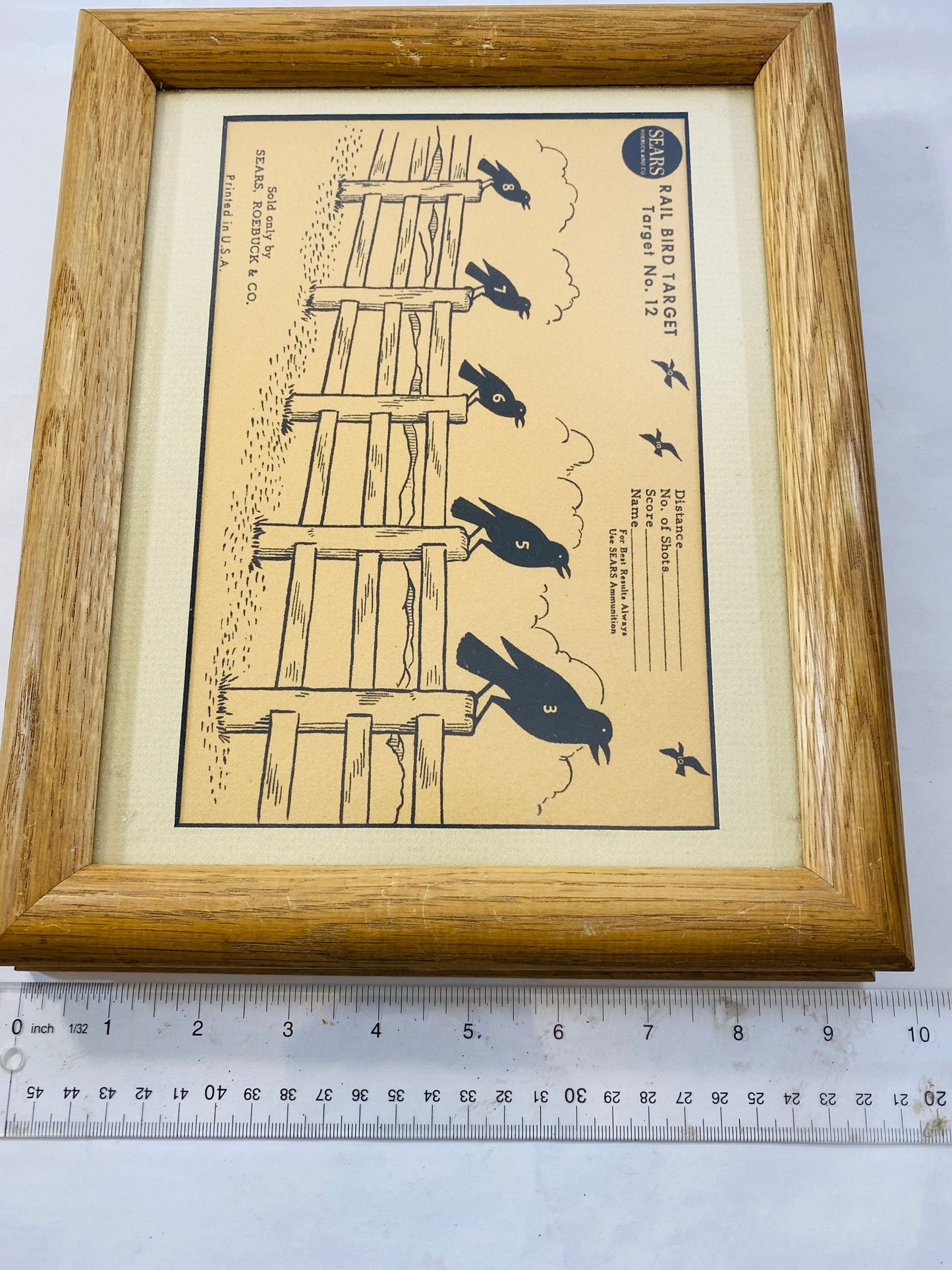Genuine 1930 Sears Roebuck framed JC Higgins paper sighter targets vintage art decor Father’s Day gift home office man cave