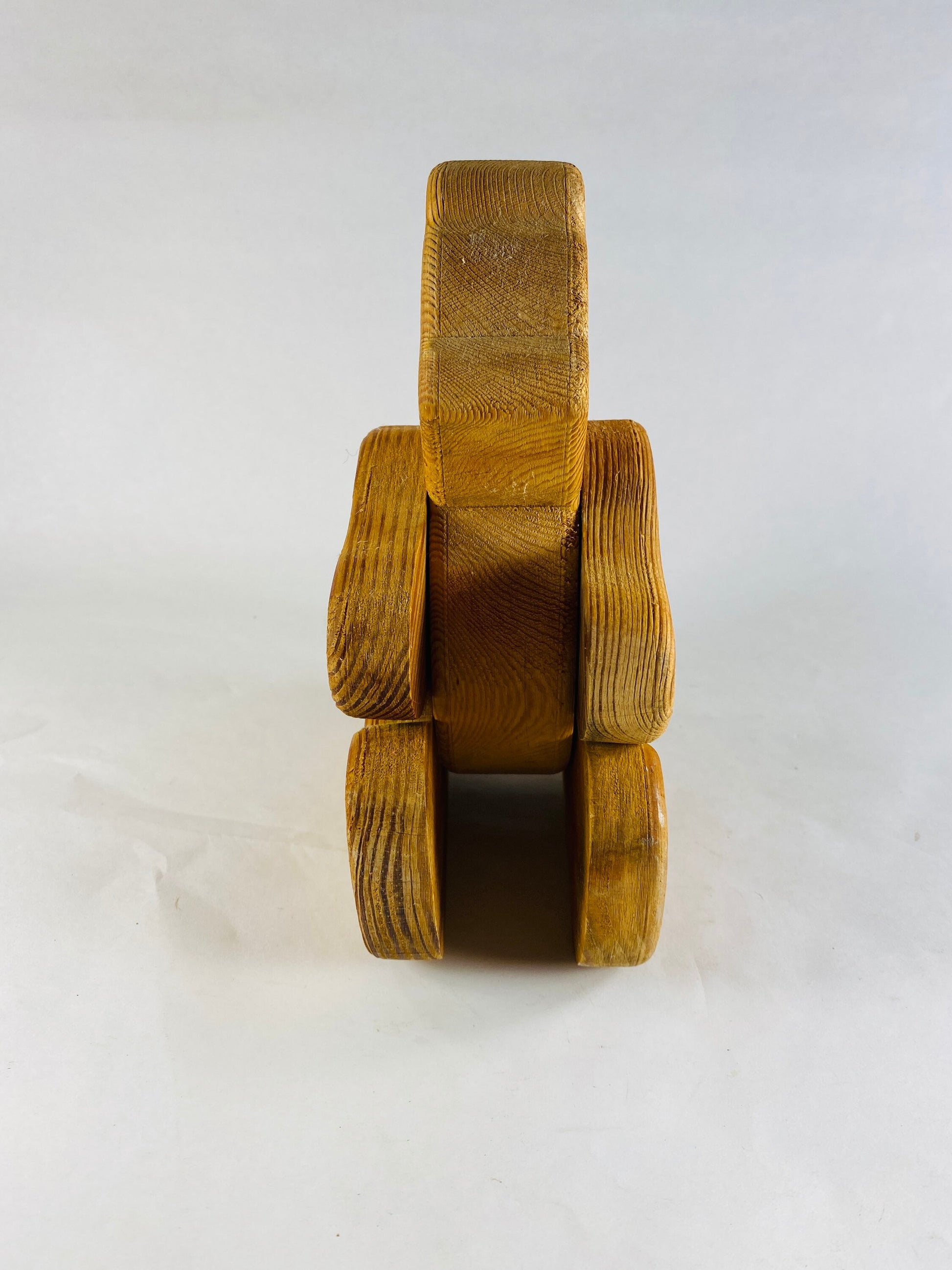 Vintage Handmade Carved Solid Wood Brown Teddy Bear With moveable legs & arms nursery toy decor. Beautiful condition! New baby gift
