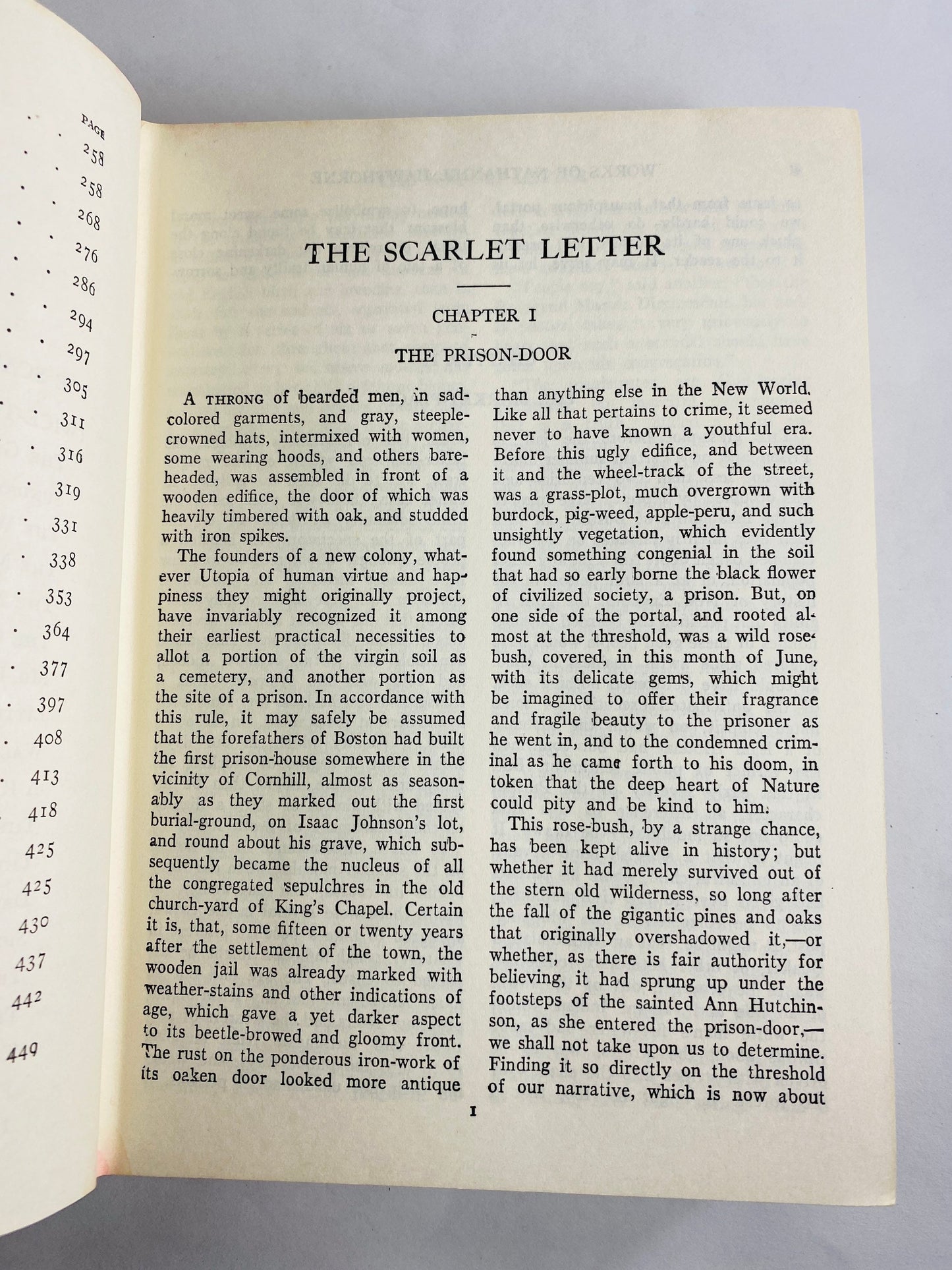 1958 Nathaniel Hawthorne works Scarlett Letter Vintage book Story of human alienation and its effect on the soul. Red home decor