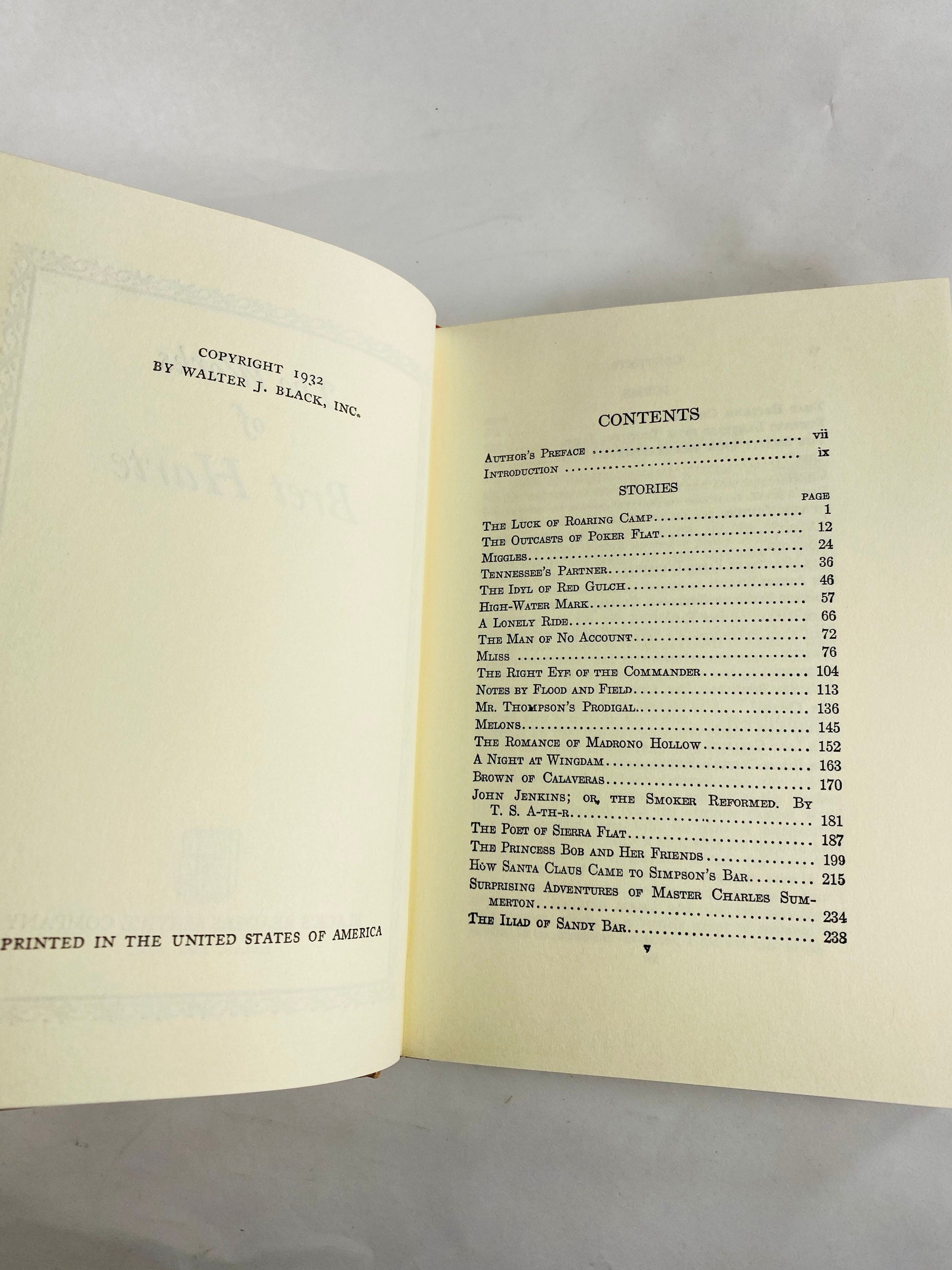 Bret Harte vintage book of short stories & poems about miners, gamblers, and other California Gold Rush figures. Beige gold decor